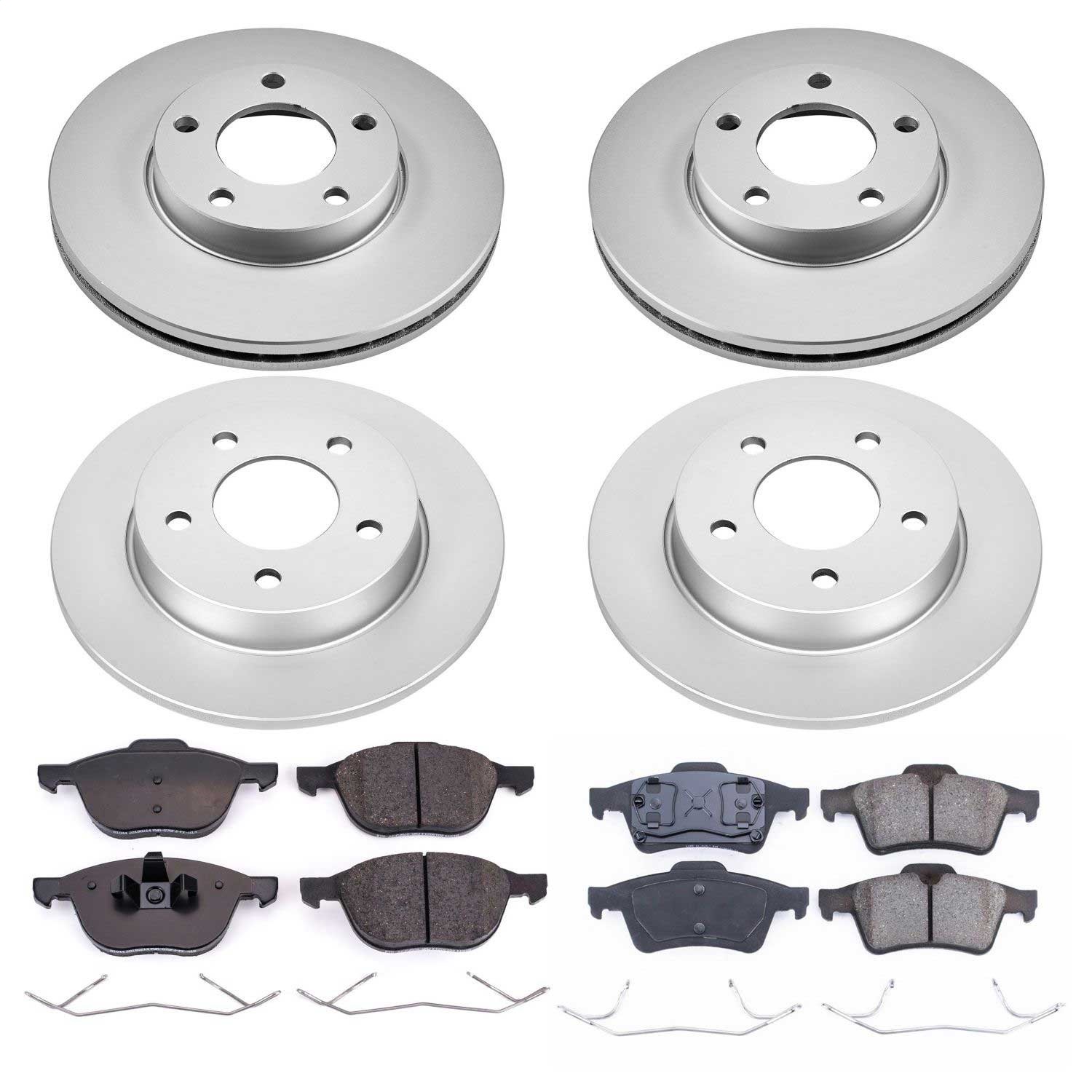 Power Stop - CRK122 - Front and Rear - Disc Brake Pad and Rotor Kit