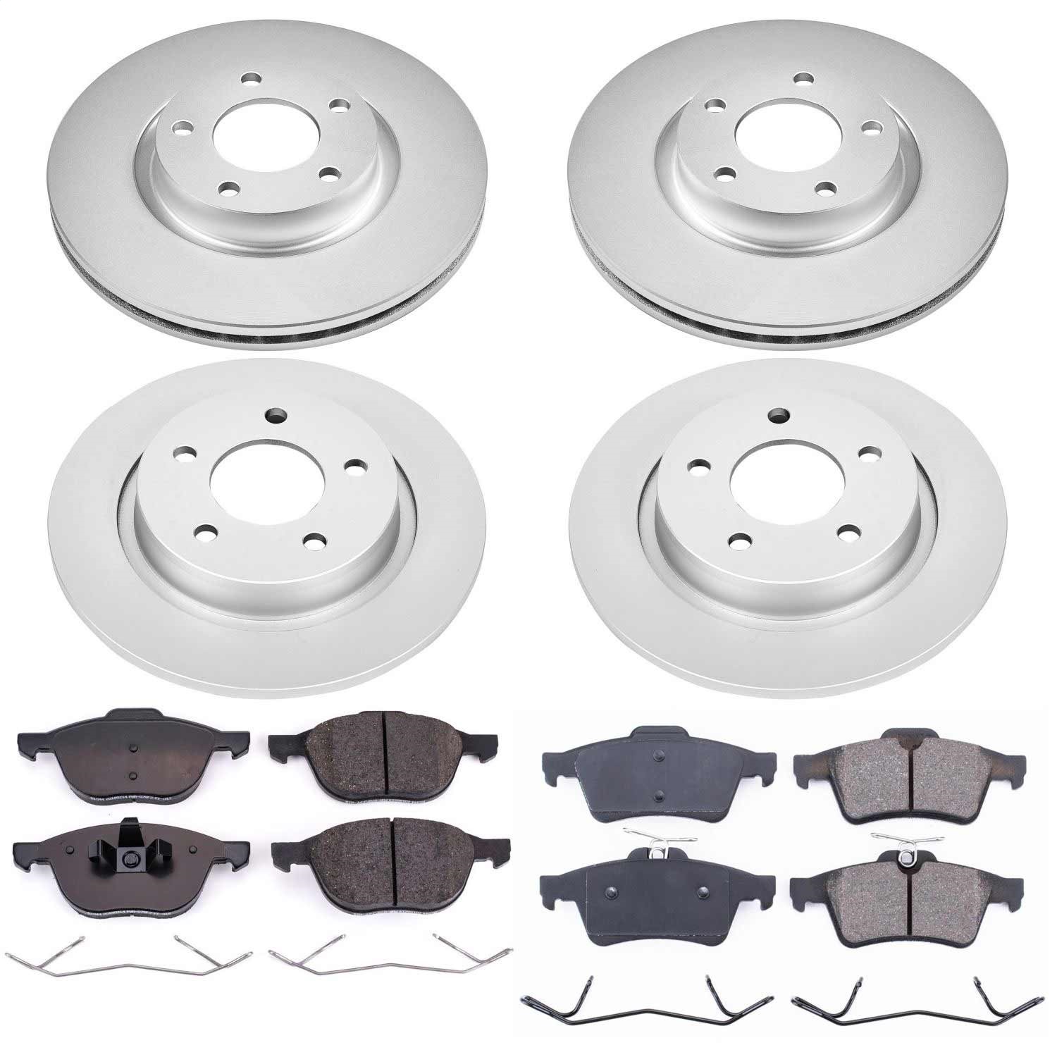 Power Stop - CRK126 - Front and Rear - Disc Brake Pad and Rotor Kit