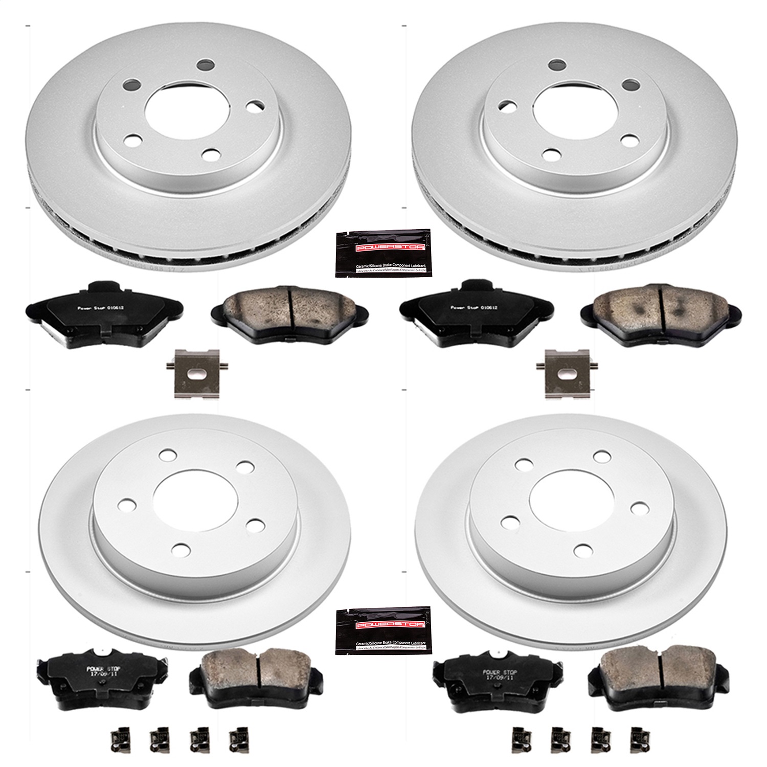 Power Stop - CRK1300 - Front and Rear - Disc Brake Pad and Rotor Kit