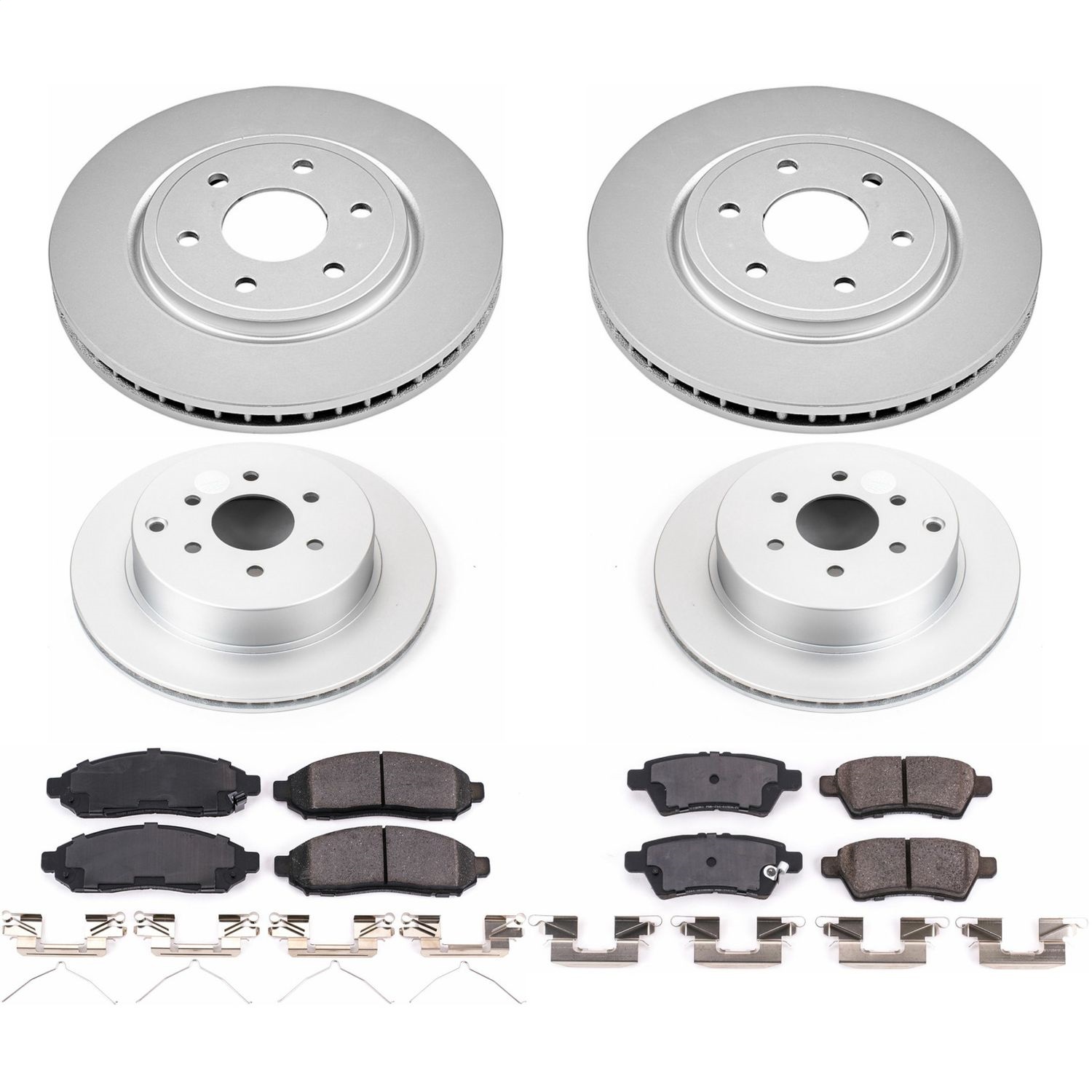 Power Stop - CRK144 - Front and Rear - Disc Brake Pad and Rotor Kit