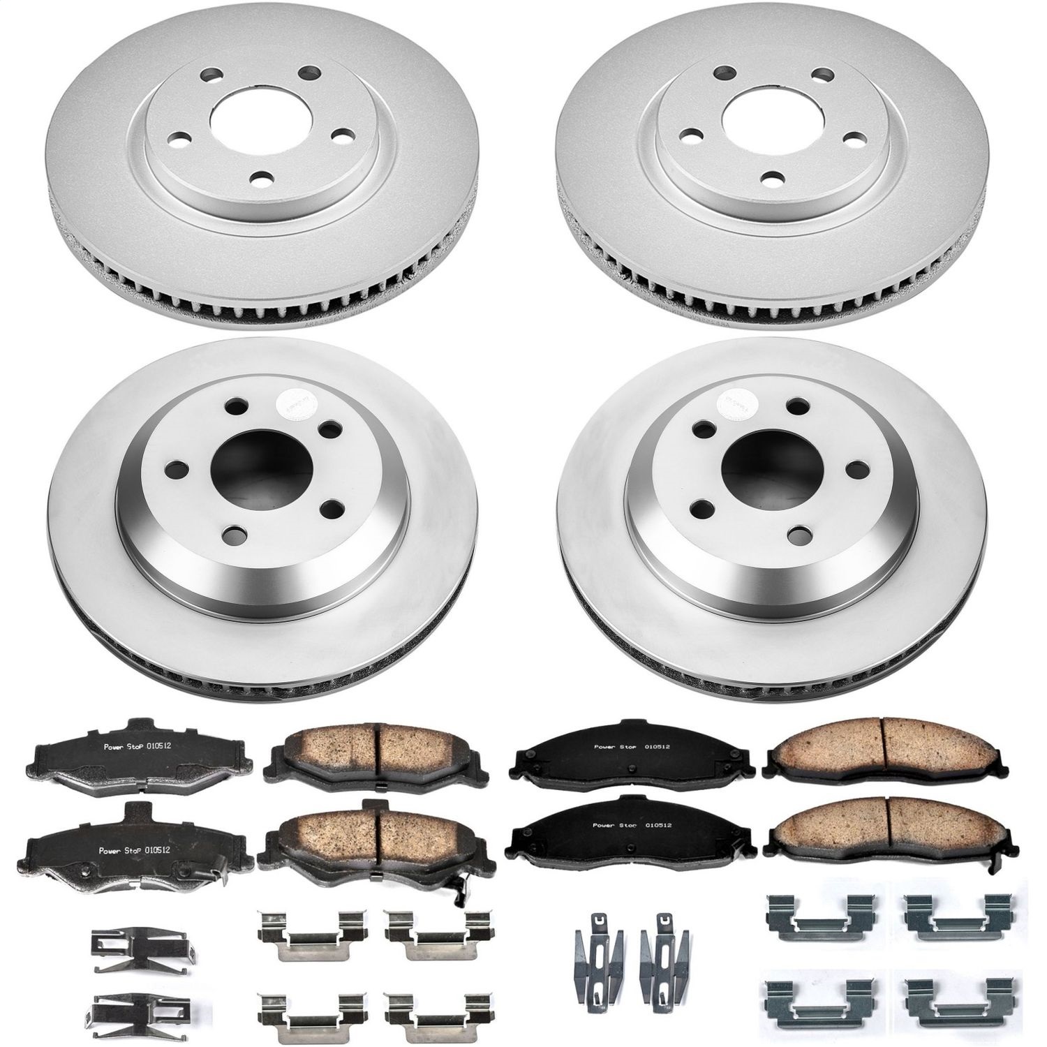 Power Stop - CRK1548 - Front and Rear - Disc Brake Pad and Rotor Kit