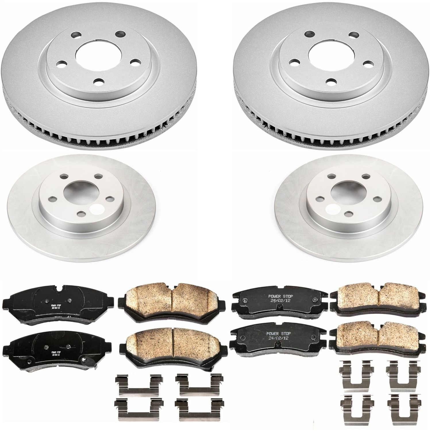 Power Stop - CRK1550 - Front and Rear - Disc Brake Pad and Rotor Kit