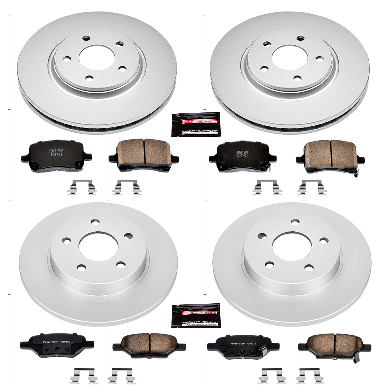 Power Stop - CRK1612 - Front and Rear - Disc Brake Pad and Rotor Kit