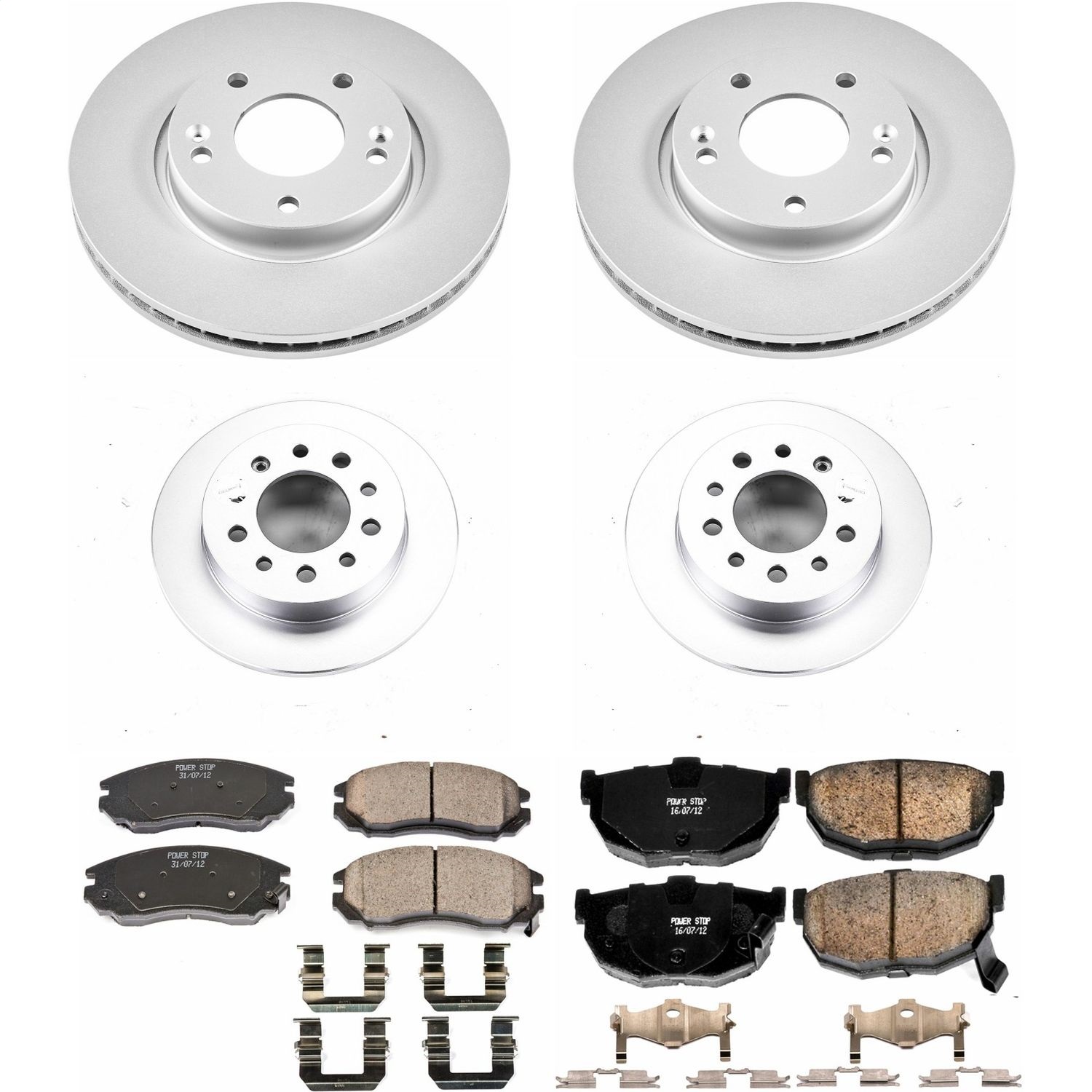 Power Stop - CRK164 - Front and Rear - Disc Brake Pad and Rotor Kit