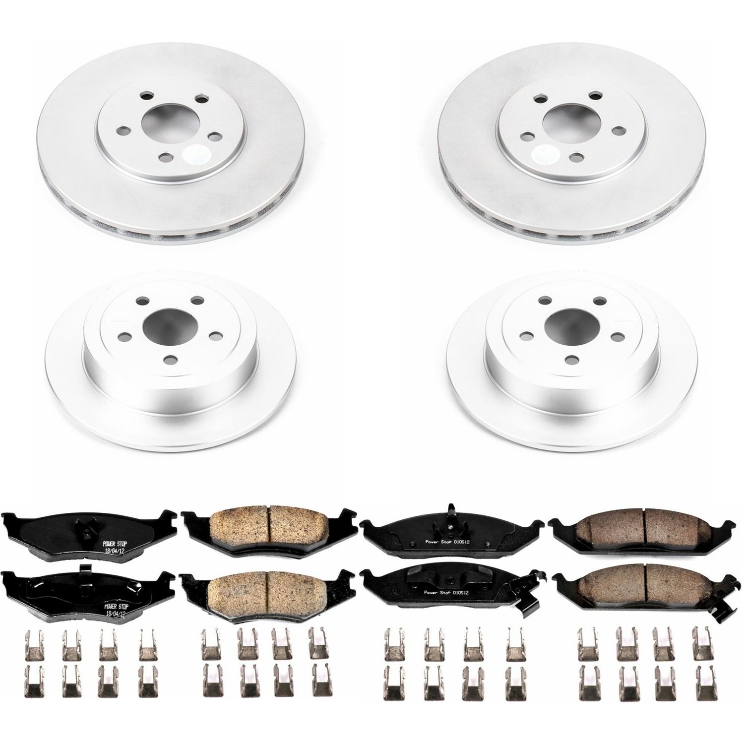 Power Stop - CRK1680 - Front and Rear - Disc Brake Pad and Rotor Kit