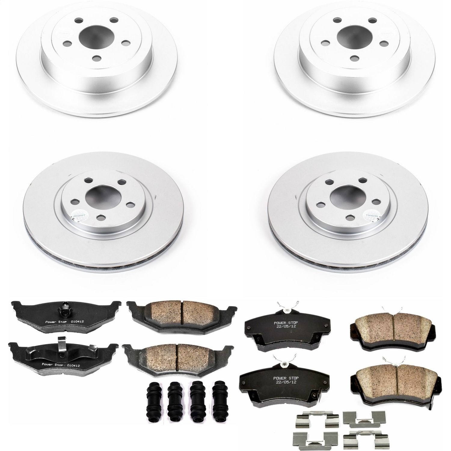Power Stop - CRK1705 - Front and Rear - Disc Brake Pad and Rotor Kit