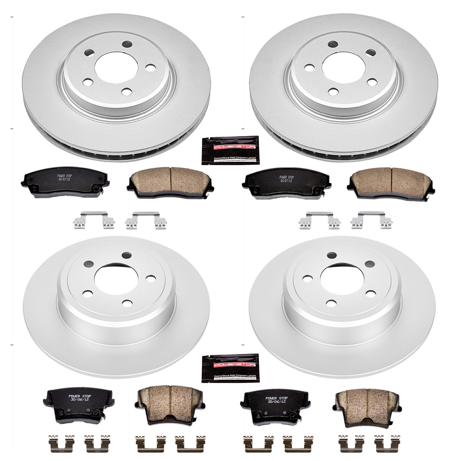 Power Stop - CRK1715 - Front and Rear - Disc Brake Pad and Rotor Kit