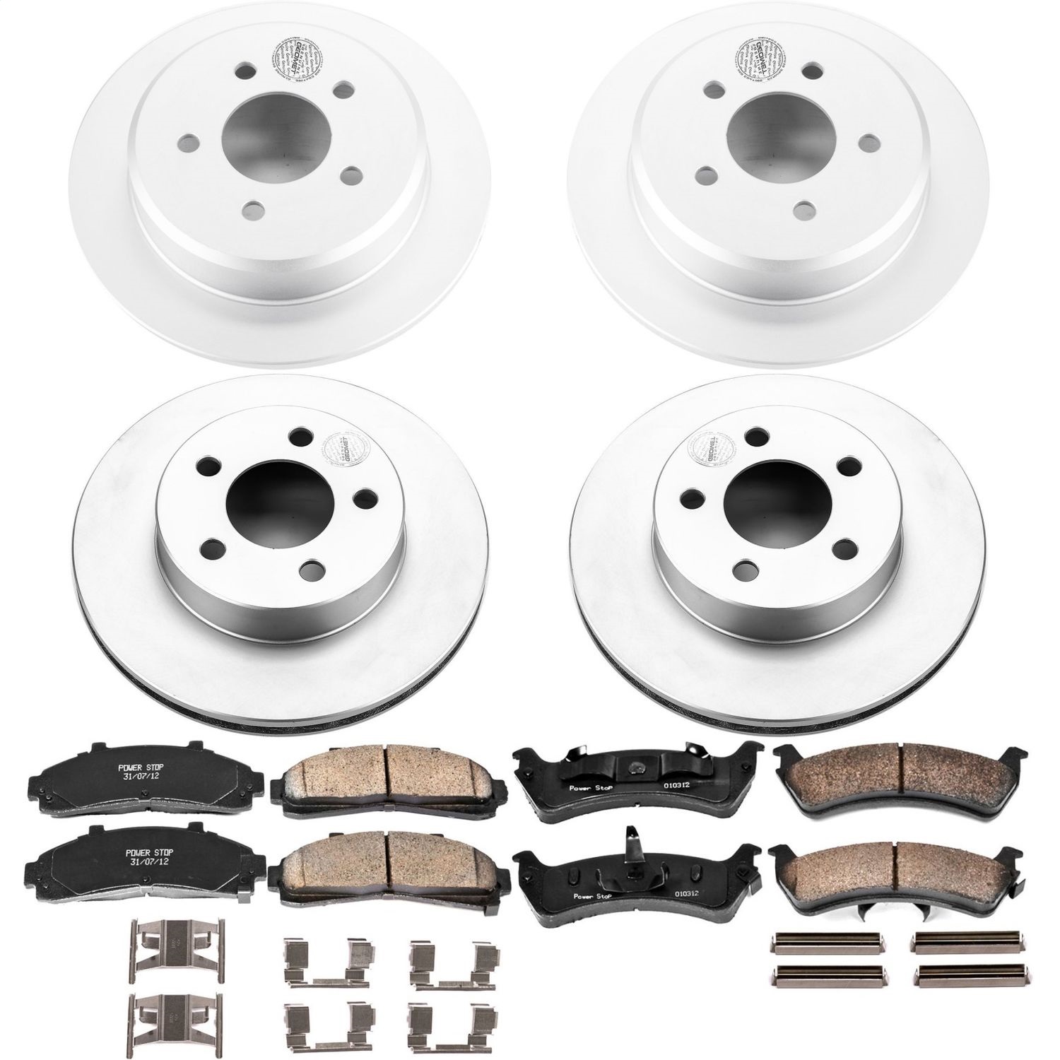 Power Stop - CRK1861 - Front and Rear - Disc Brake Pad and Rotor Kit