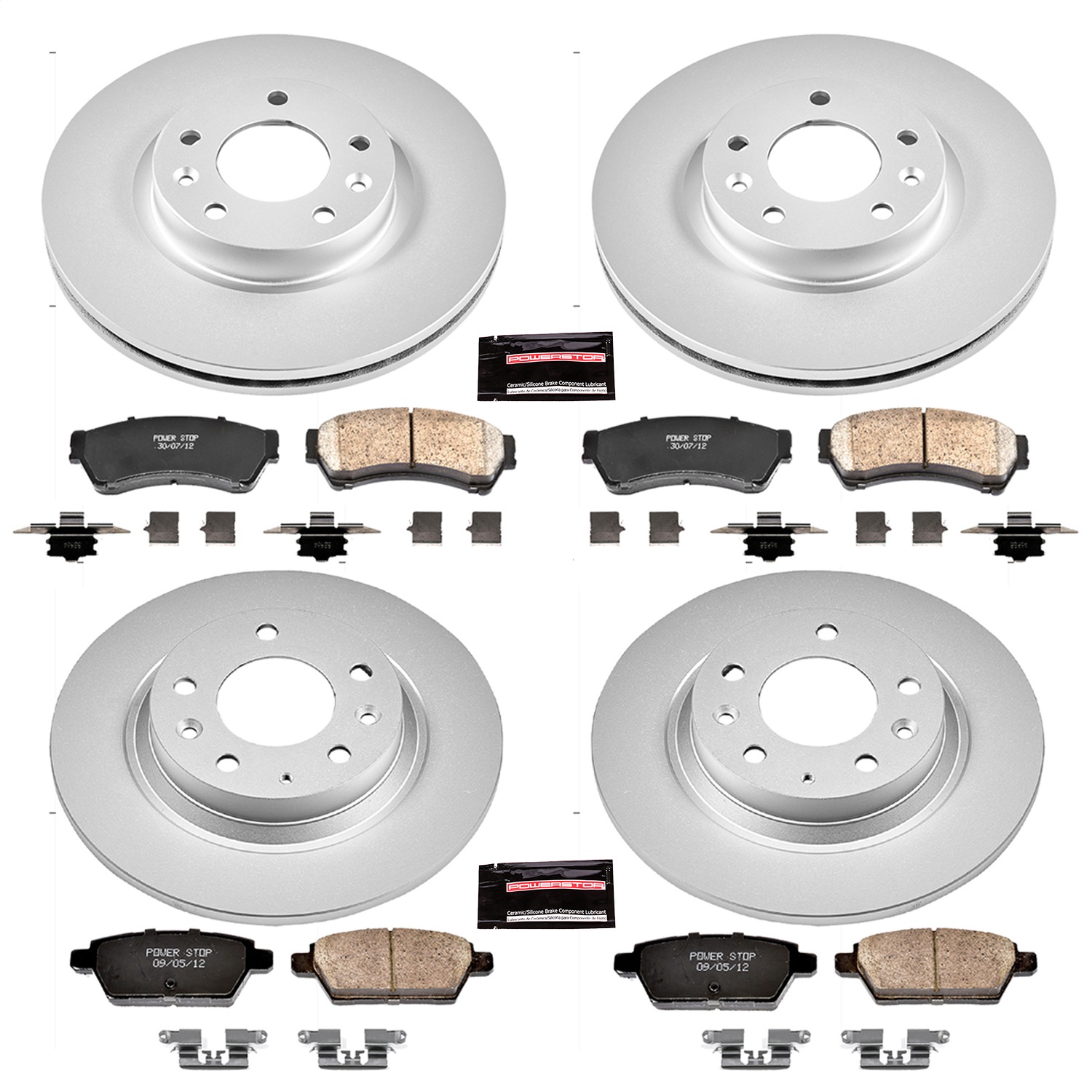 Power Stop - CRK200 - Front and Rear - Disc Brake Pad and Rotor Kit