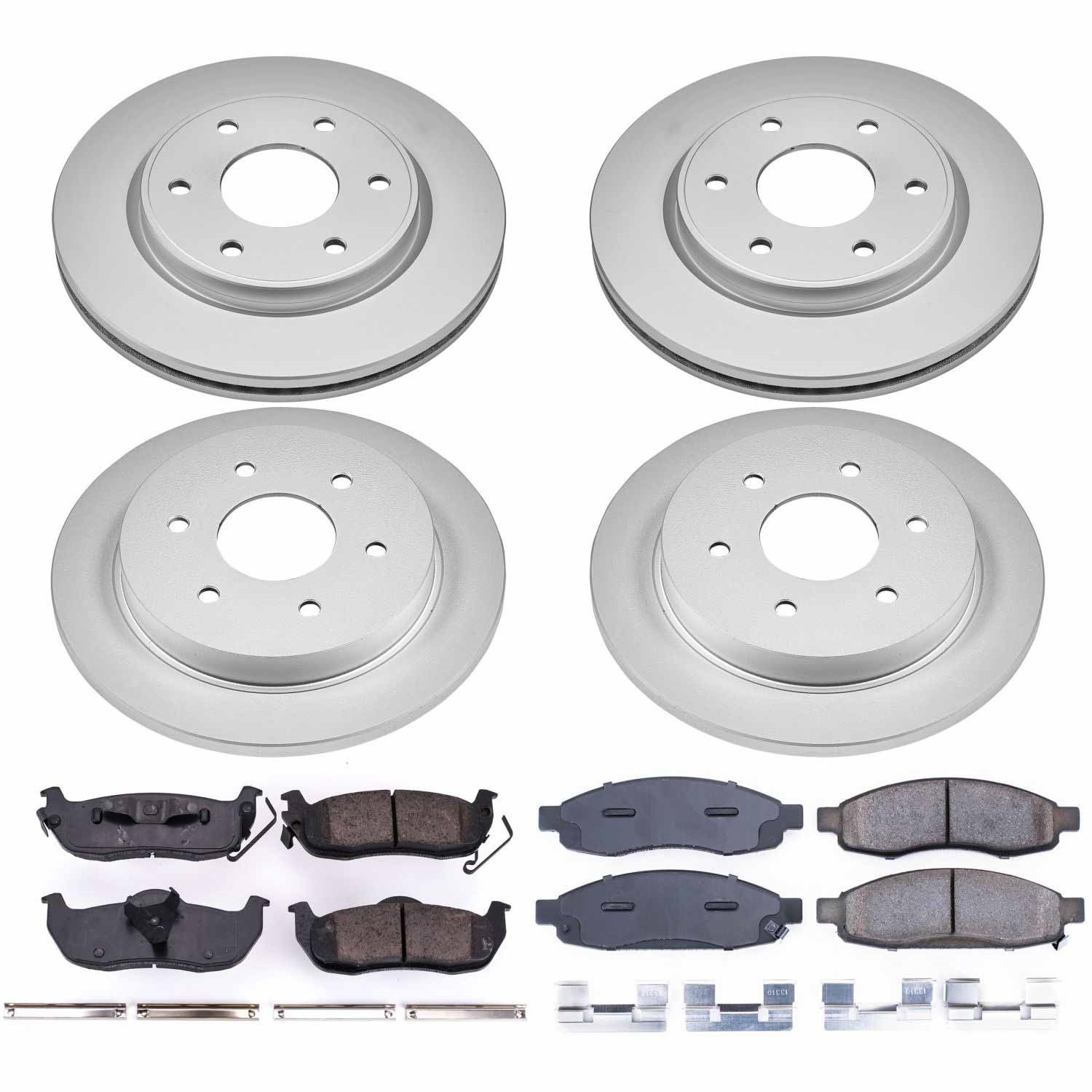 Power Stop - CRK212 - Front and Rear - Disc Brake Pad and Rotor Kit