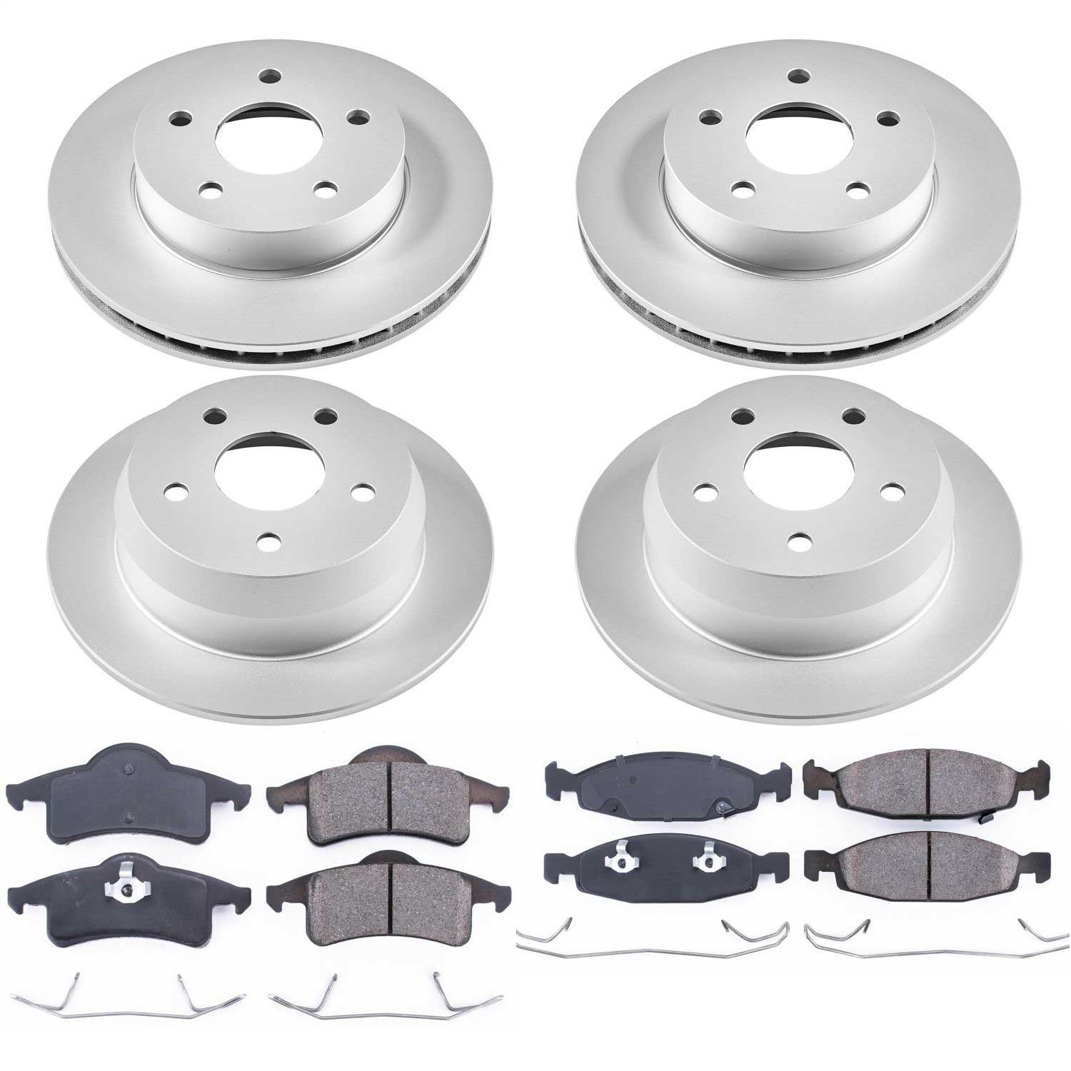 Power Stop - CRK2148 - Front and Rear - Disc Brake Pad and Rotor Kit