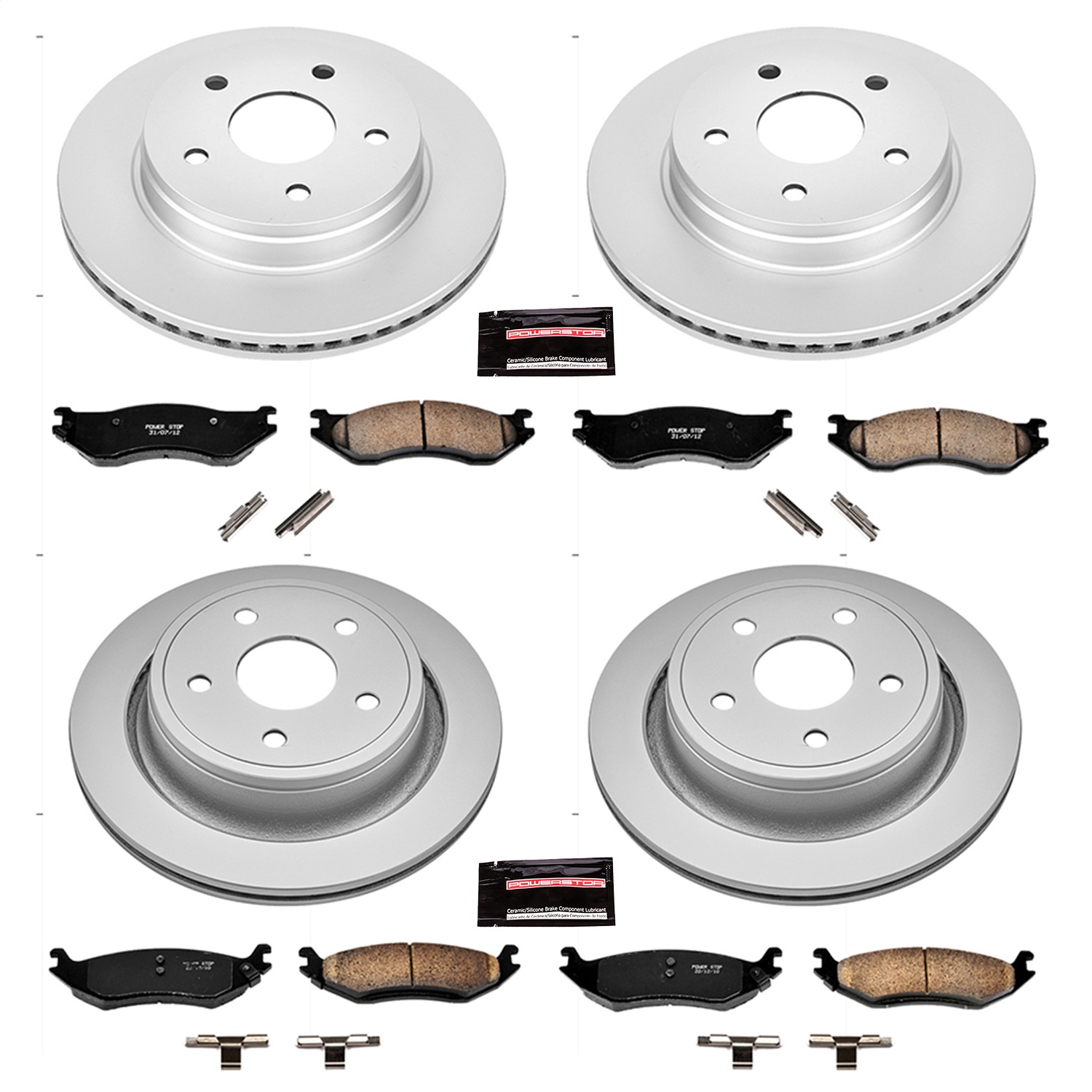 Power Stop - CRK2166 - Front and Rear - Disc Brake Pad and Rotor Kit