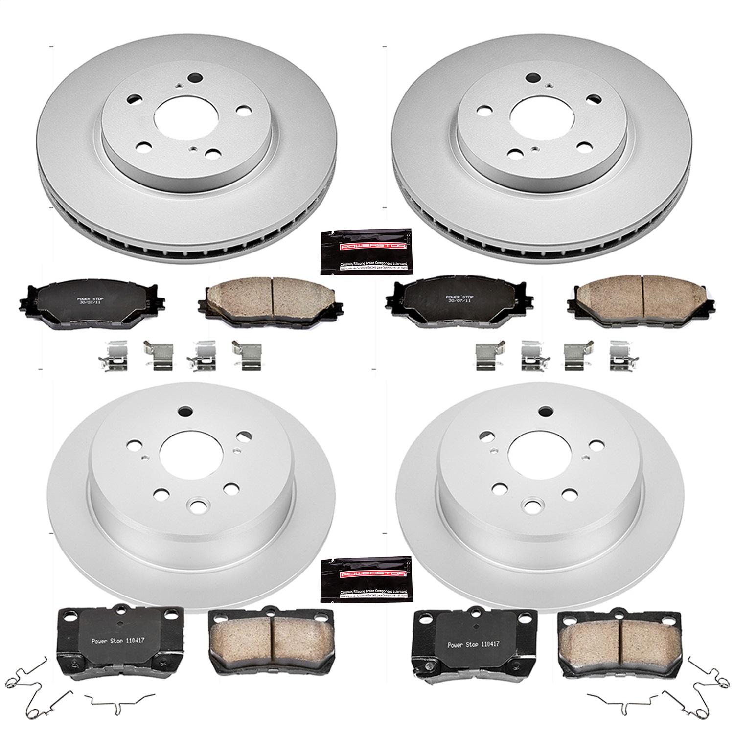 Power Stop - CRK2407 - Front and Rear - Disc Brake Pad and Rotor Kit