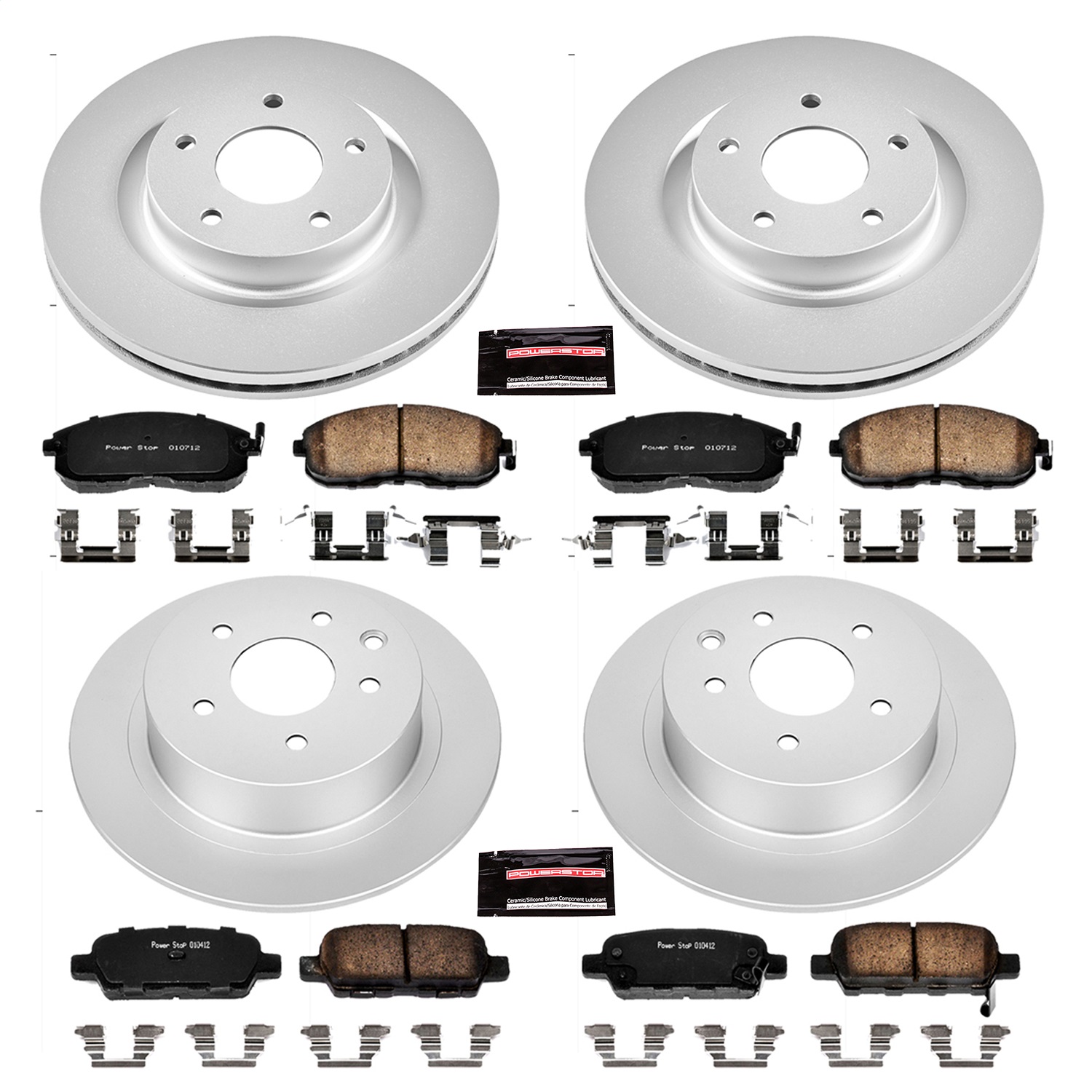 Power Stop - CRK242 - Front and Rear - Disc Brake Pad and Rotor Kit