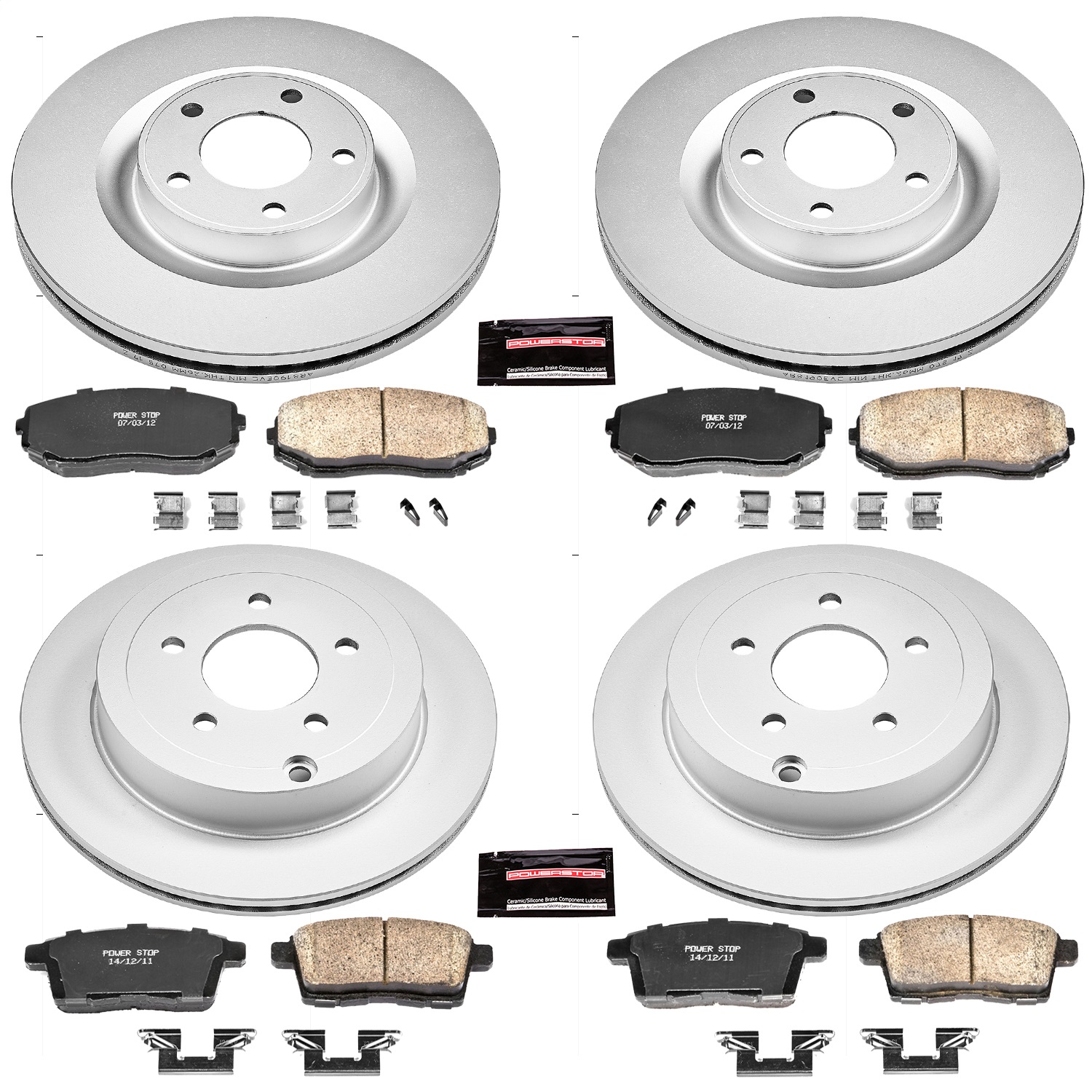 Power Stop - CRK2829 - Front and Rear - Disc Brake Pad and Rotor Kit