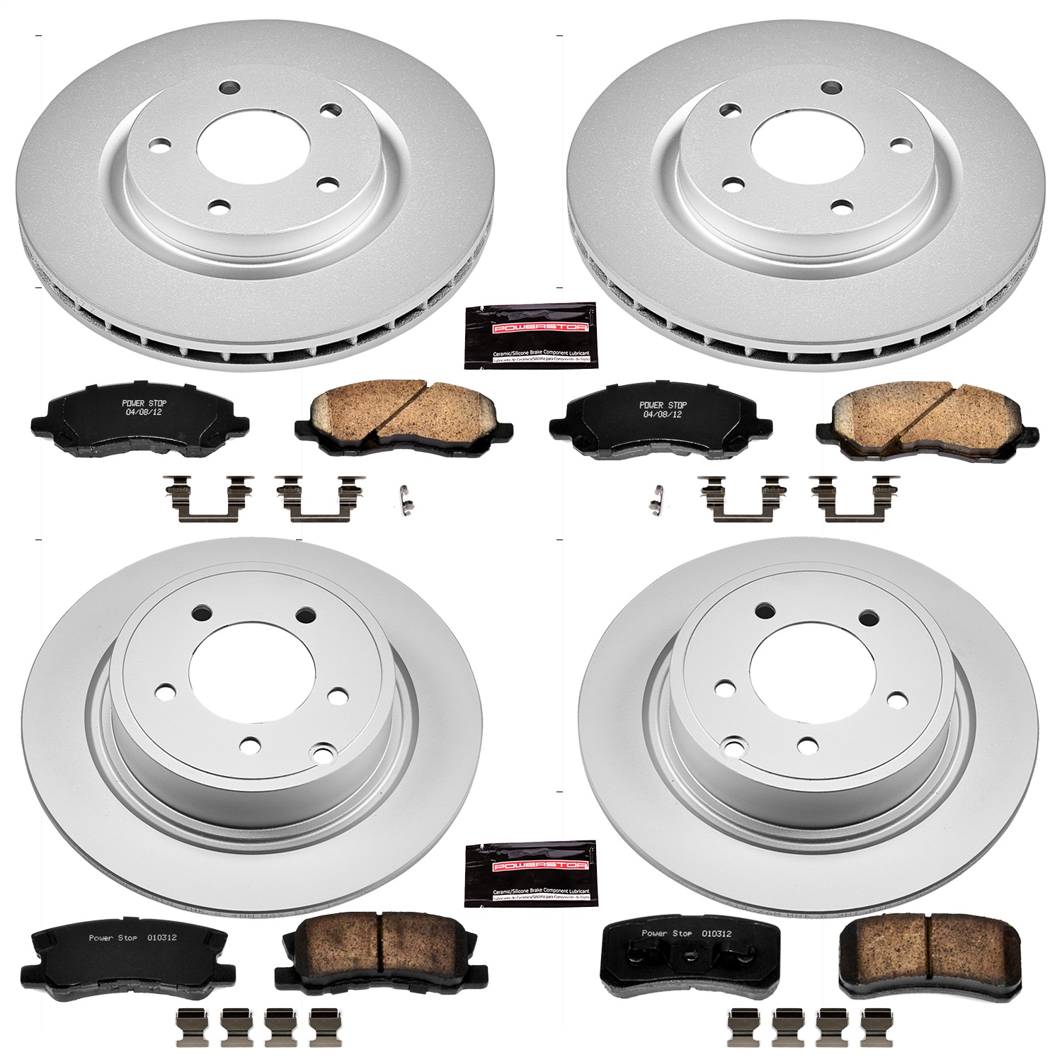 Power Stop - CRK2848 - Front and Rear - Disc Brake Pad and Rotor Kit