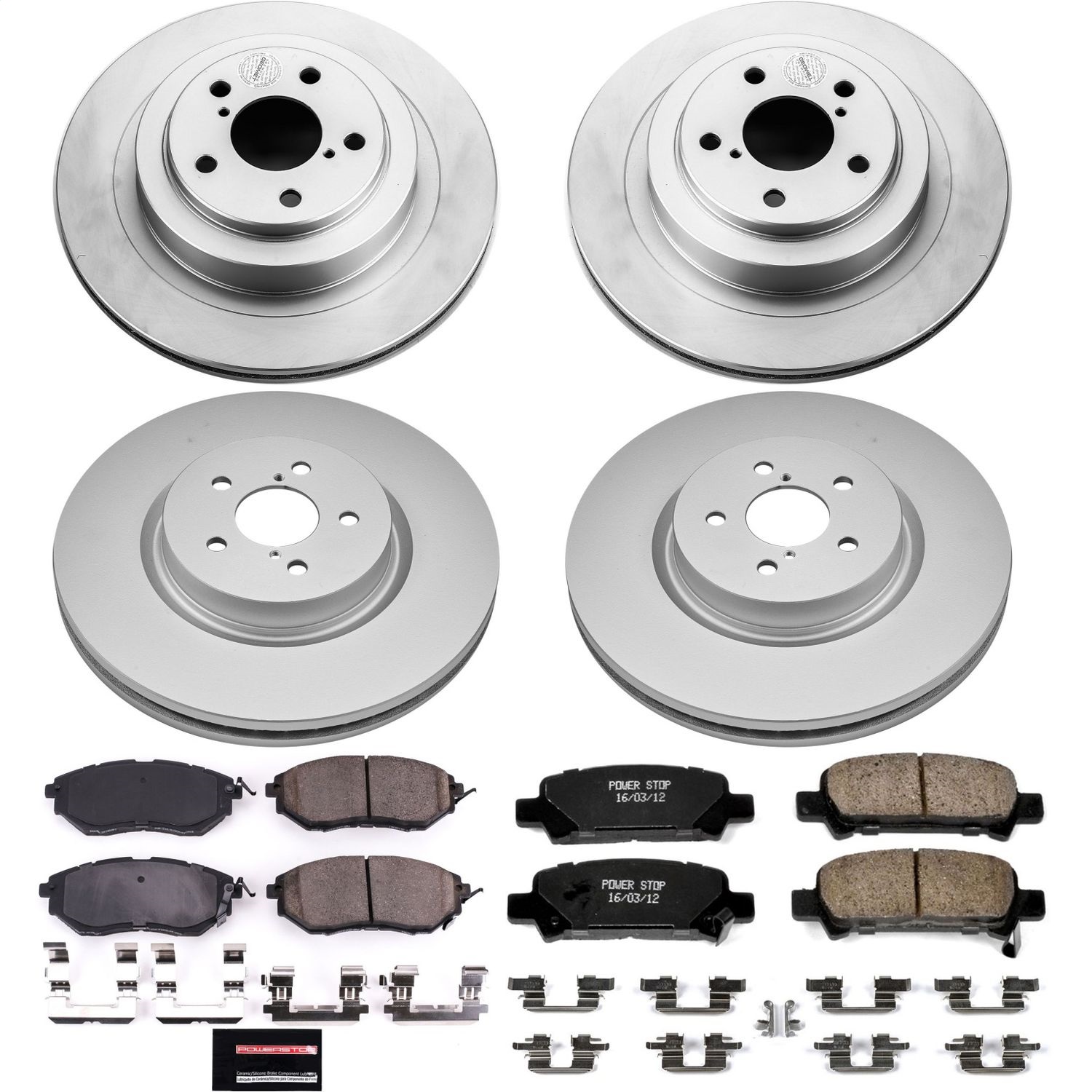 Power Stop - CRK286 - Front and Rear - Disc Brake Pad and Rotor Kit
