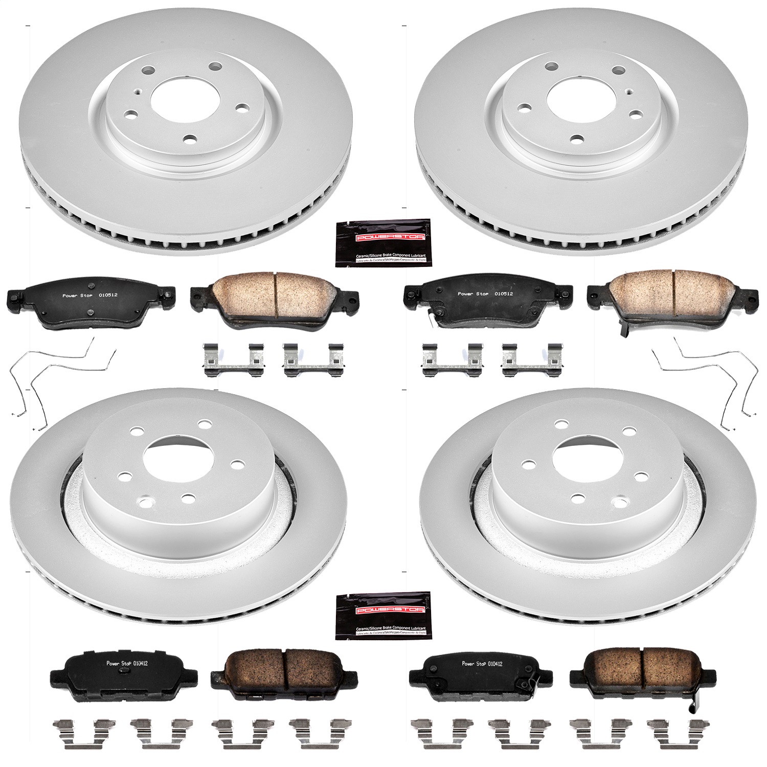 Power Stop - CRK2862 - Front and Rear - Disc Brake Pad and Rotor Kit