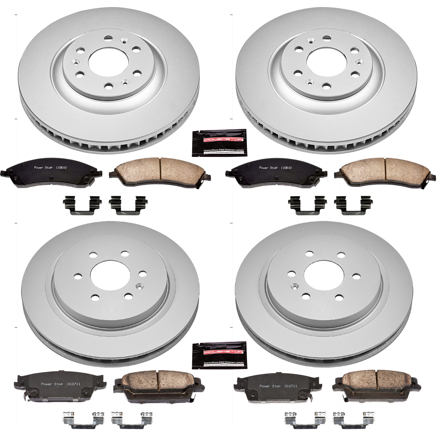Power Stop - CRK4014 - Front and Rear - Disc Brake Pad and Rotor Kit