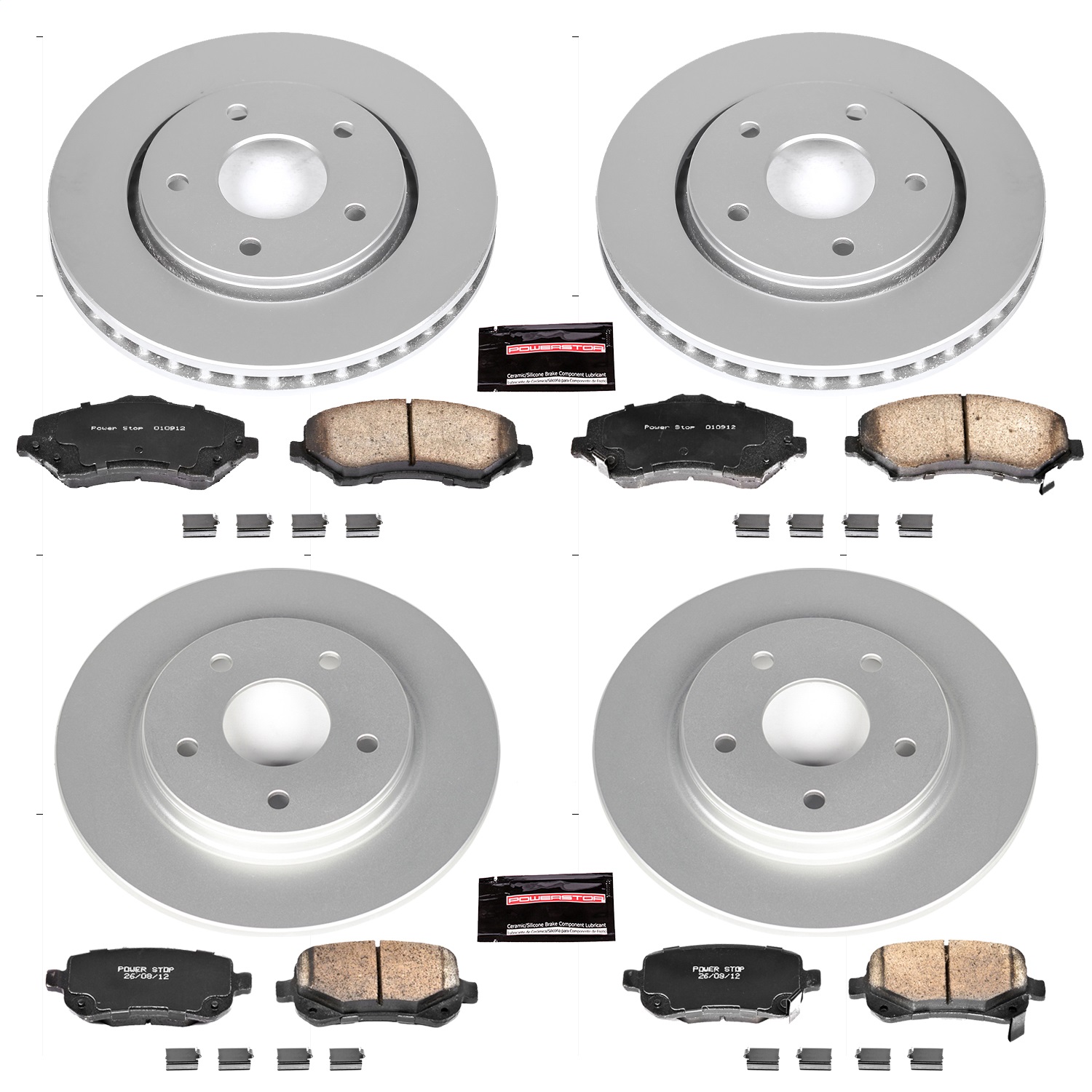 Power Stop - CRK4015 - Front and Rear - Disc Brake Pad and Rotor Kit