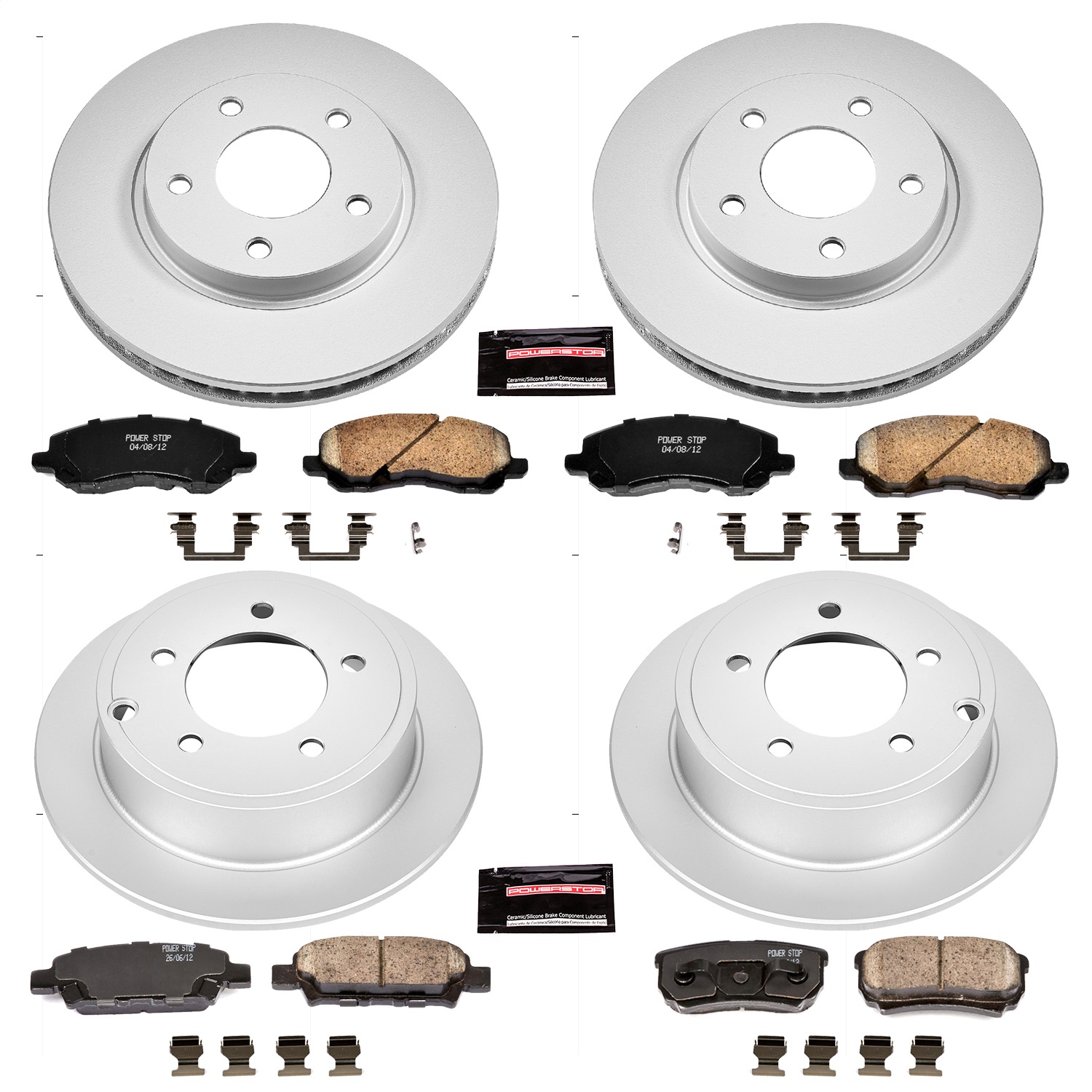 Power Stop - CRK4017 - Front and Rear - Disc Brake Pad and Rotor Kit