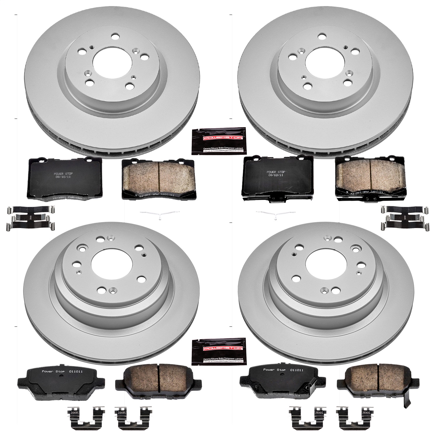 Power Stop - CRK4045 - Front and Rear - Disc Brake Pad and Rotor Kit