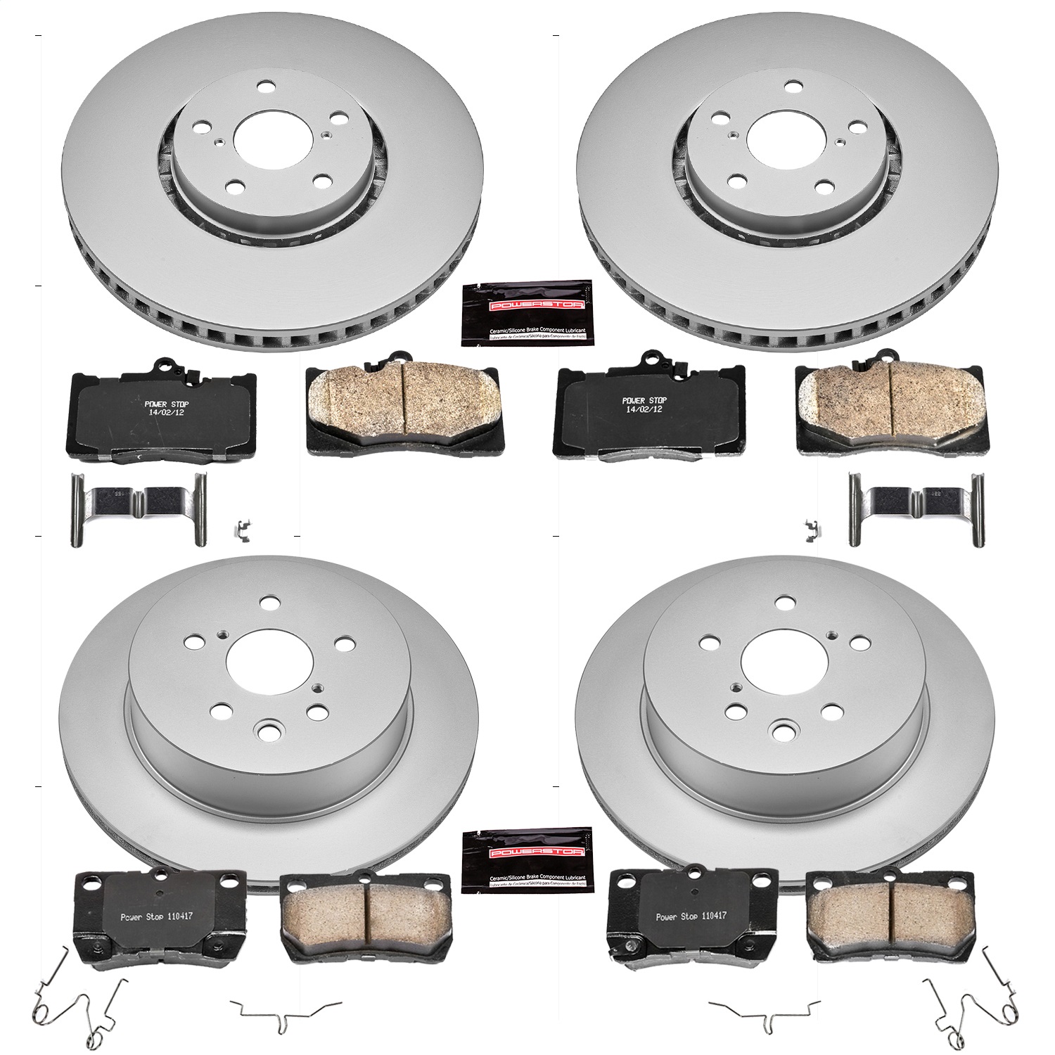 Power Stop - CRK4070 - Front and Rear - Disc Brake Pad and Rotor Kit