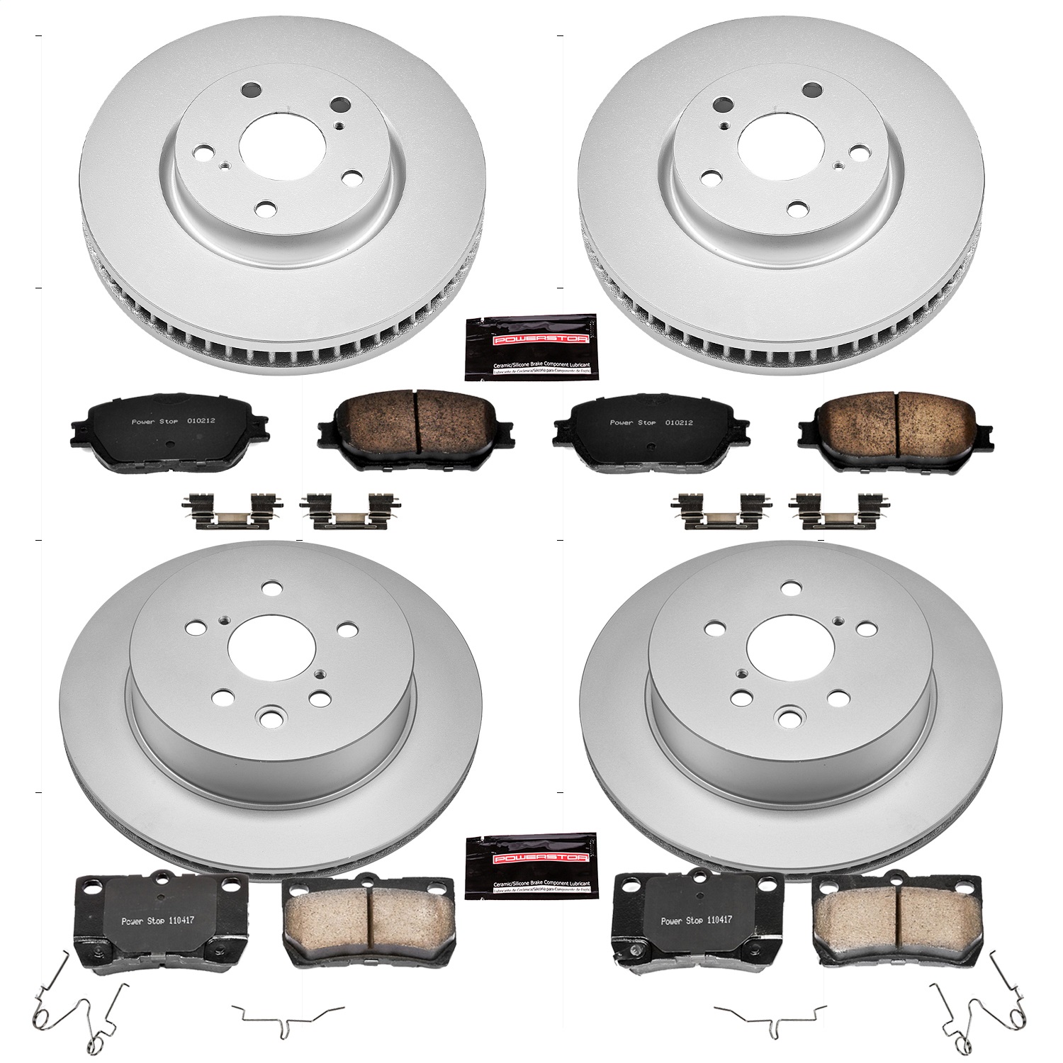 Power Stop - CRK4072 - Front and Rear - Disc Brake Pad and Rotor Kit