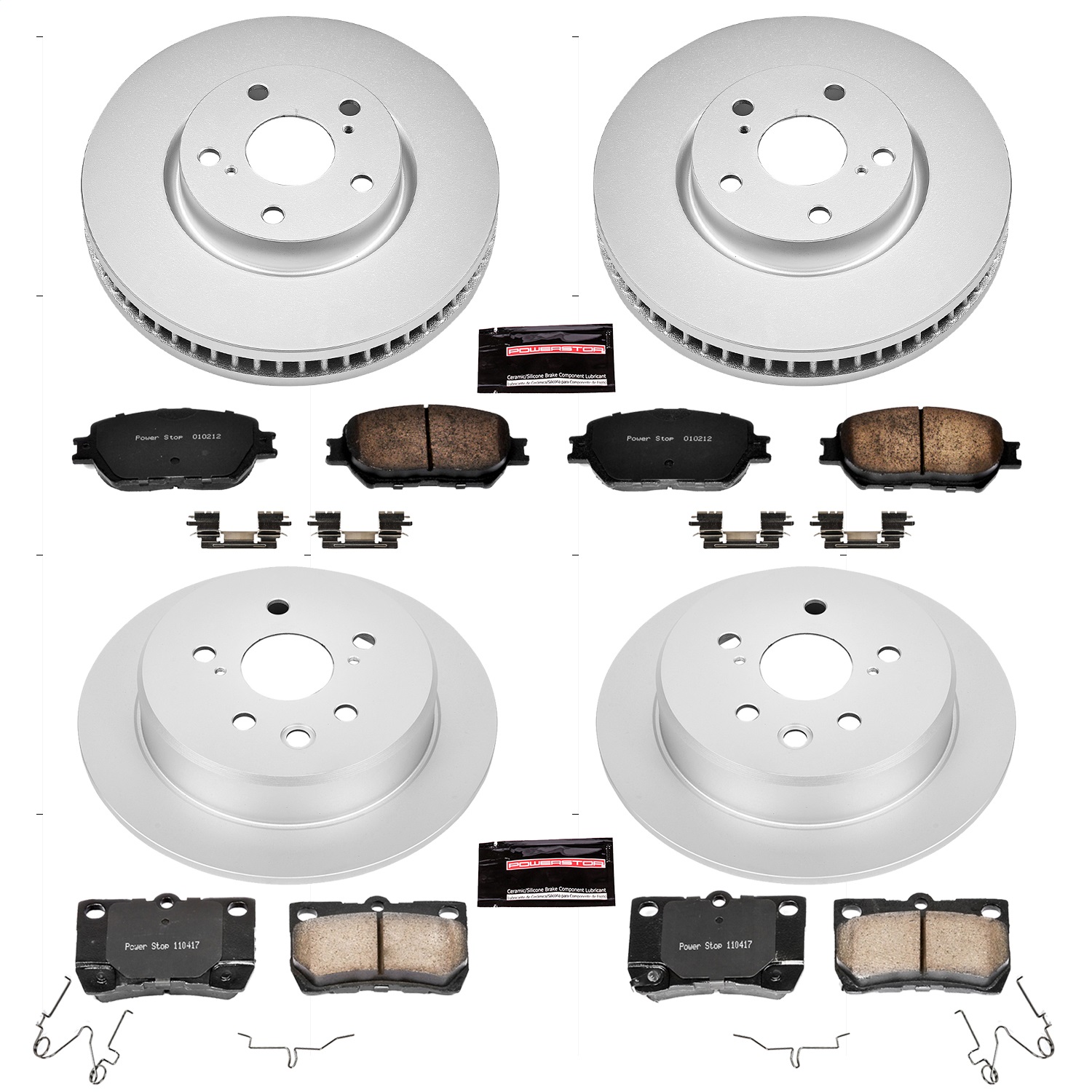 Power Stop - CRK4076 - Front and Rear - Disc Brake Pad and Rotor Kit