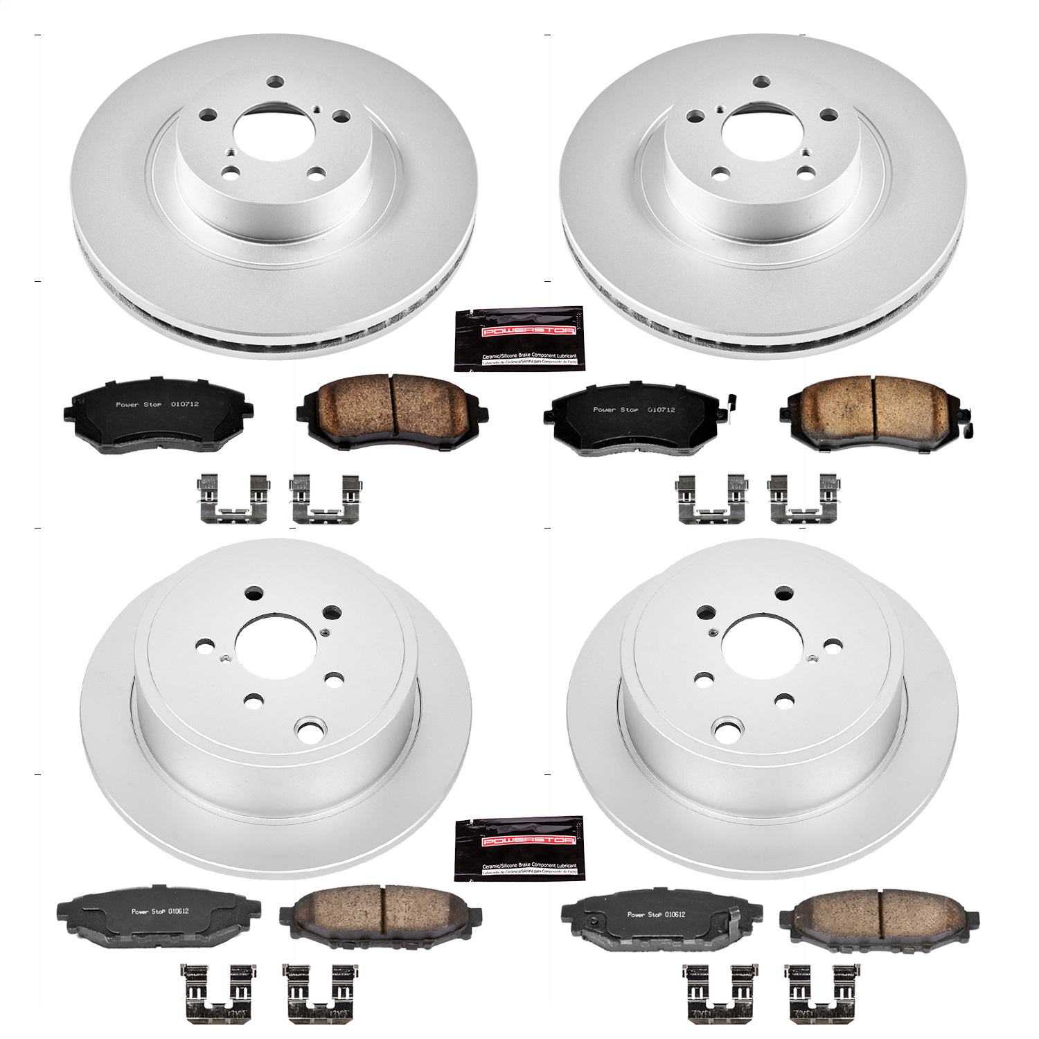 Power Stop - CRK4077 - Front and Rear - Disc Brake Pad and Rotor Kit