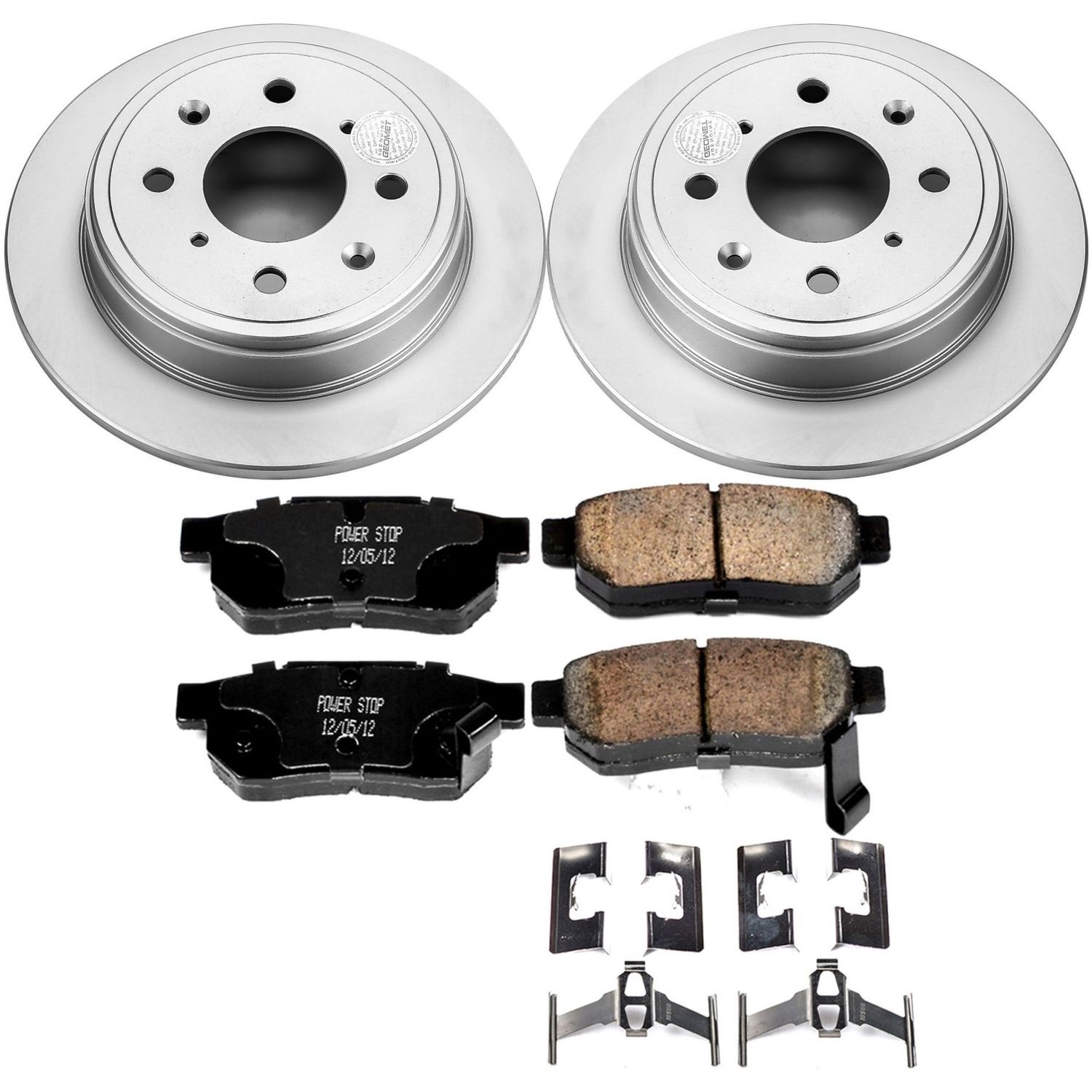 Power Stop - CRK408 - Rear - Disc Brake Pad and Rotor Kit