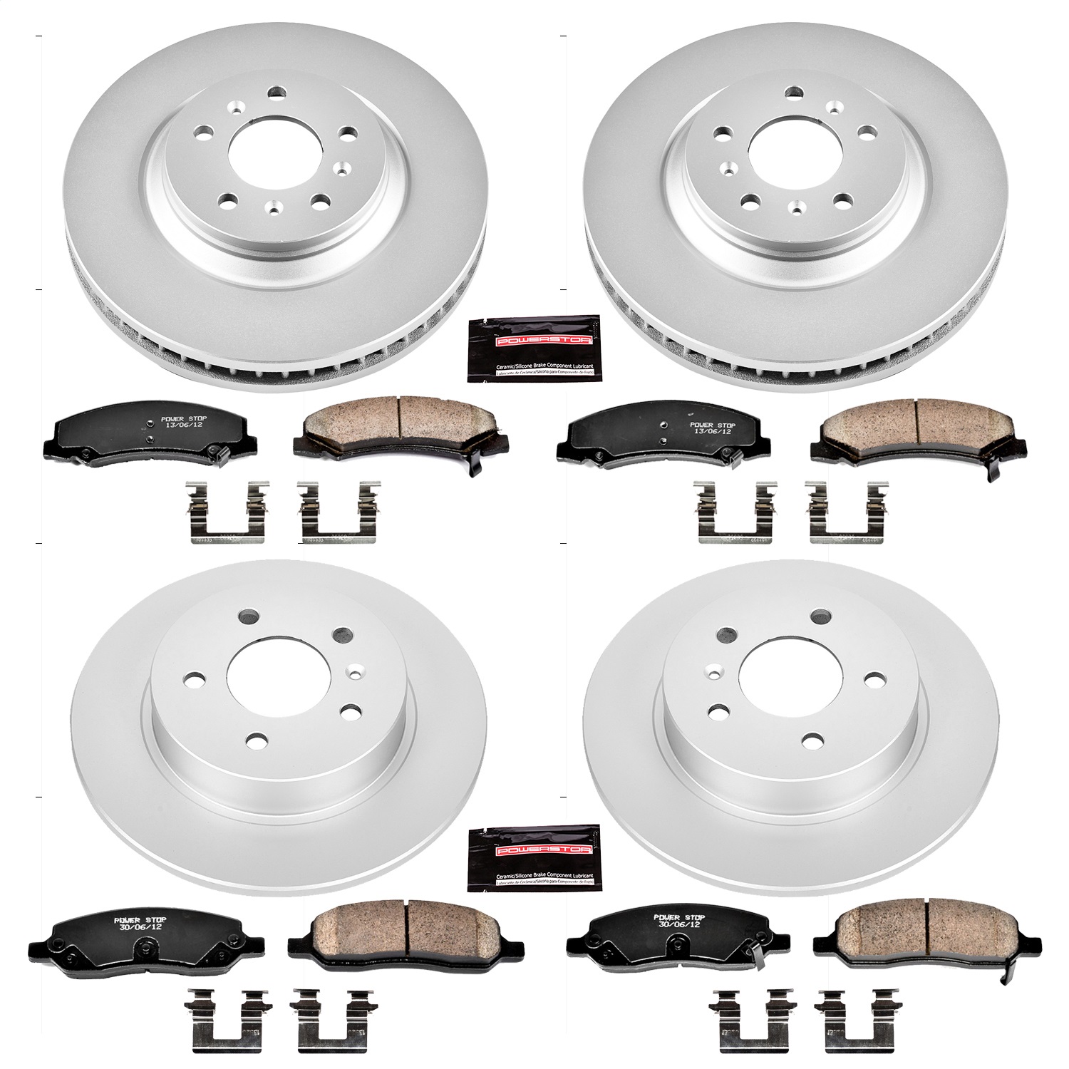Power Stop - CRK4097 - Front and Rear - Disc Brake Pad and Rotor Kit