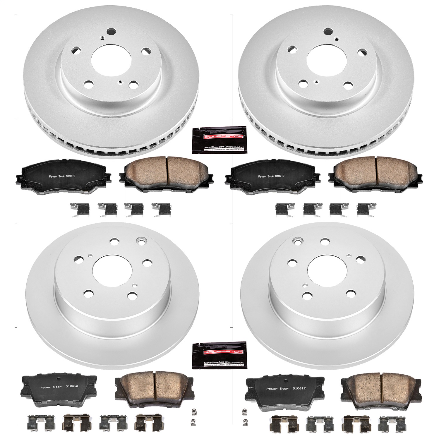 Power Stop - CRK4100 - Front and Rear - Disc Brake Pad and Rotor Kit