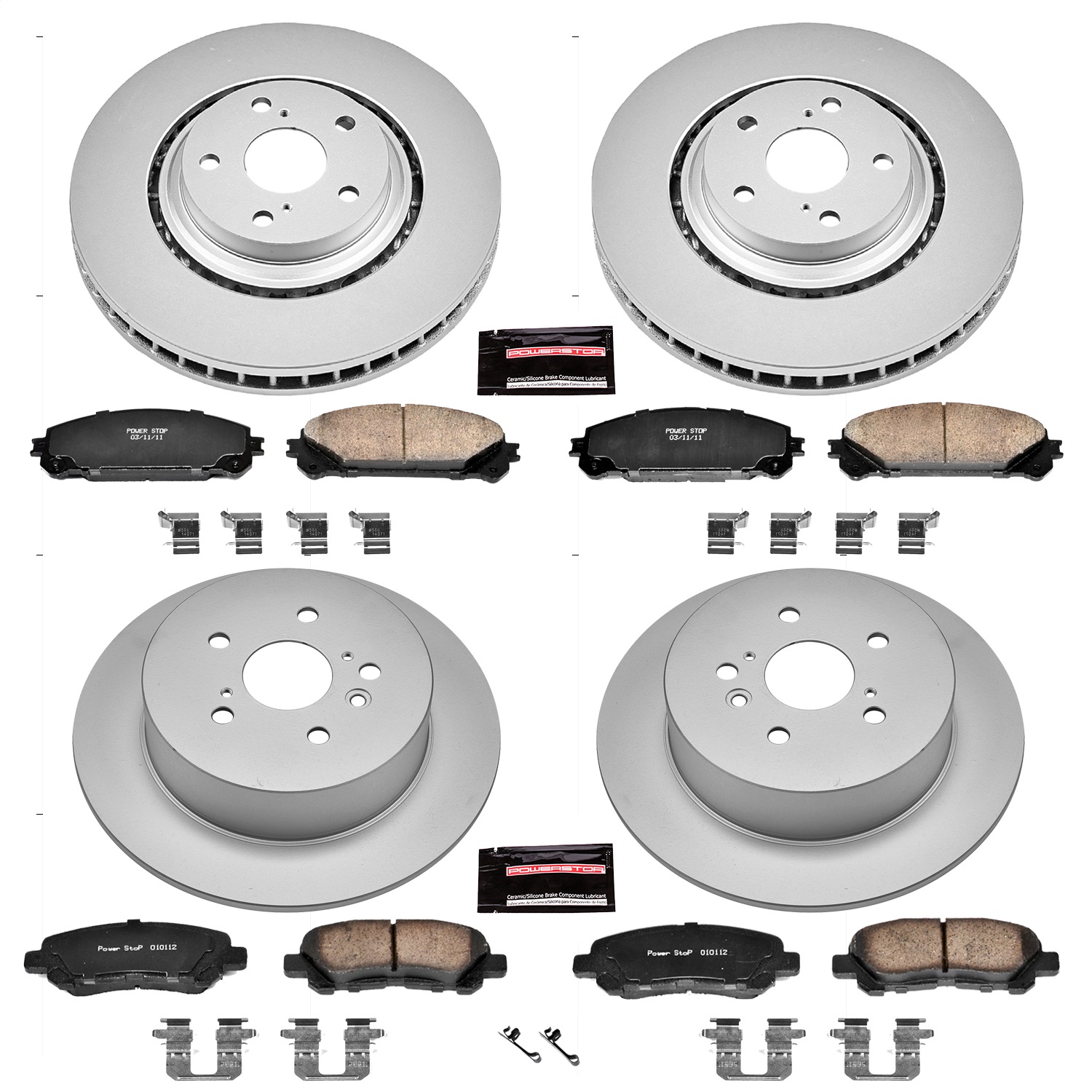 Power Stop - CRK4129 - Front and Rear - Disc Brake Pad and Rotor Kit