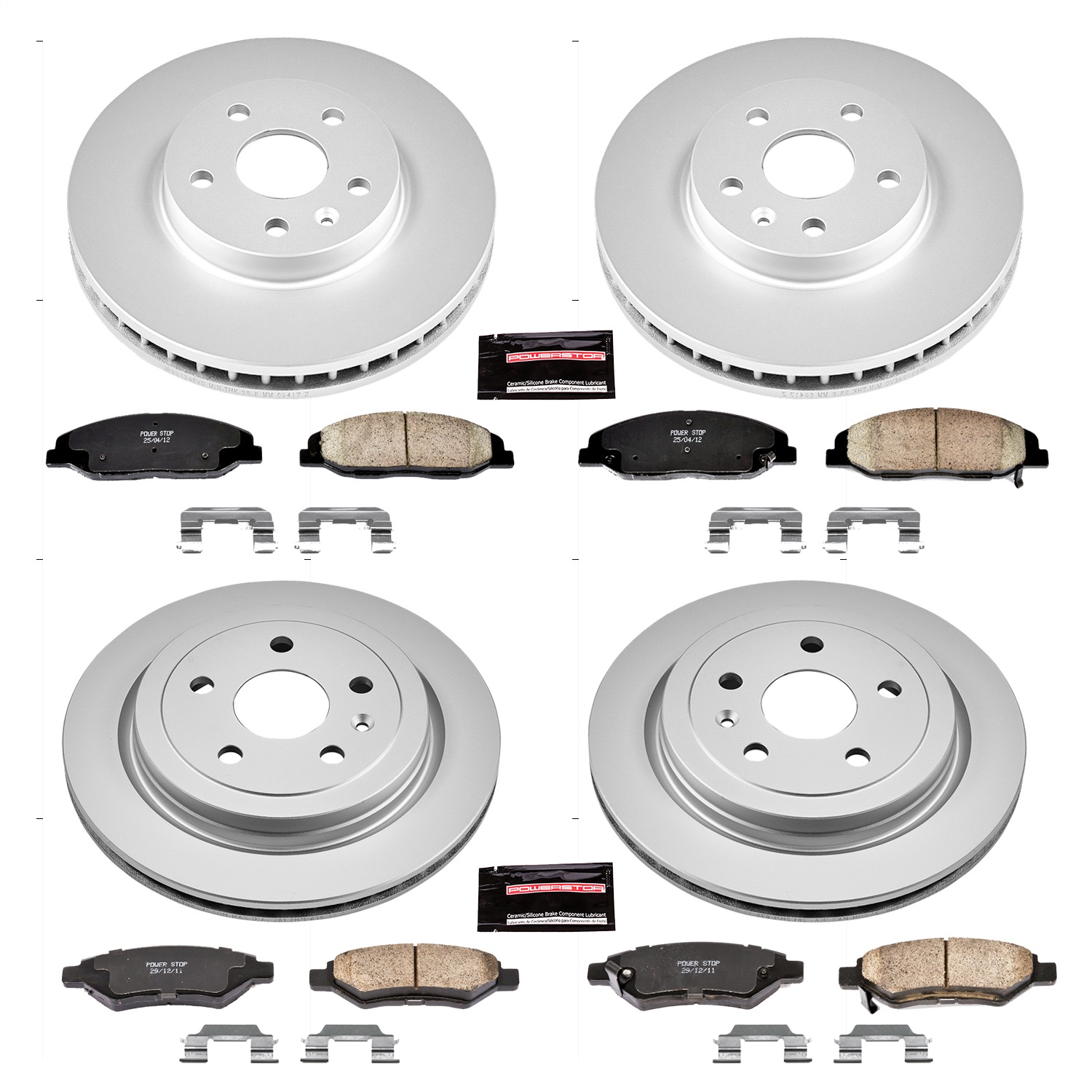 Power Stop - CRK4134 - Front and Rear - Disc Brake Pad and Rotor Kit