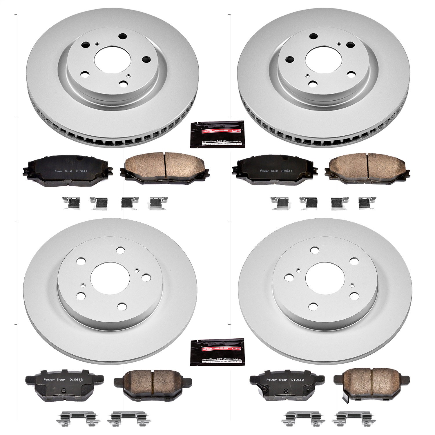 Power Stop - CRK4142 - Front and Rear - Disc Brake Pad and Rotor Kit
