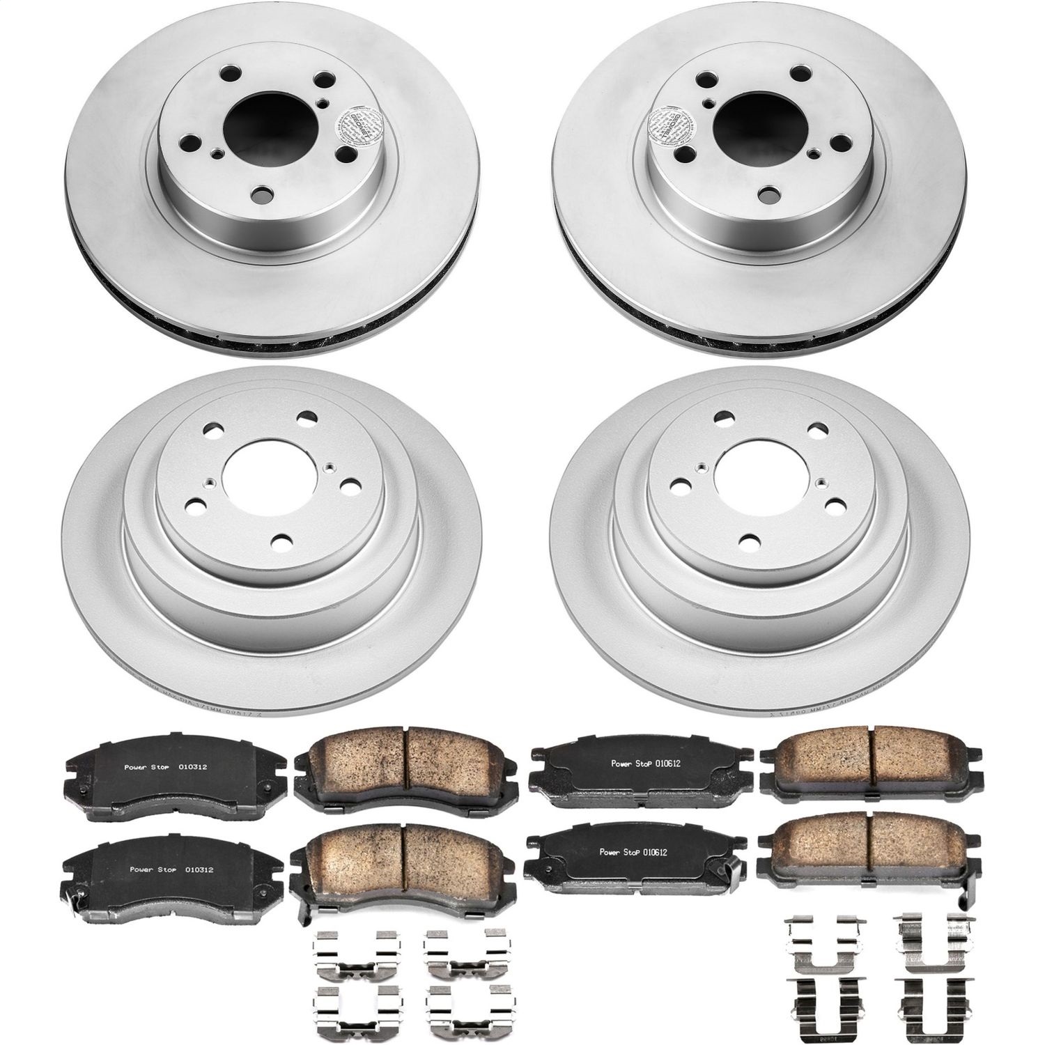 Power Stop - CRK444 - Front and Rear - Disc Brake Pad and Rotor Kit