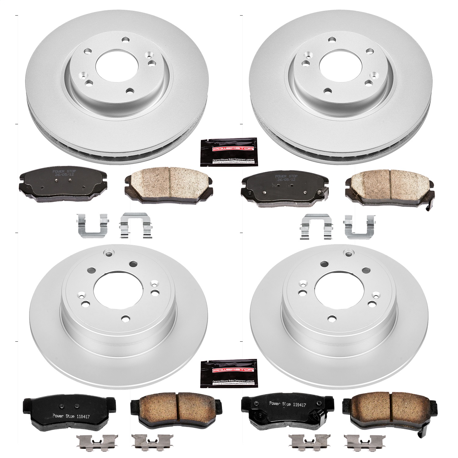 Power Stop - CRK4443 - Front and Rear - Disc Brake Pad and Rotor Kit