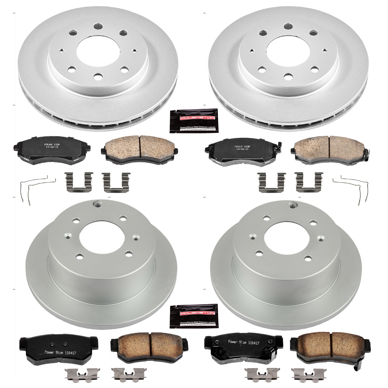 Power Stop - CRK4444 - Front and Rear - Disc Brake Pad and Rotor Kit
