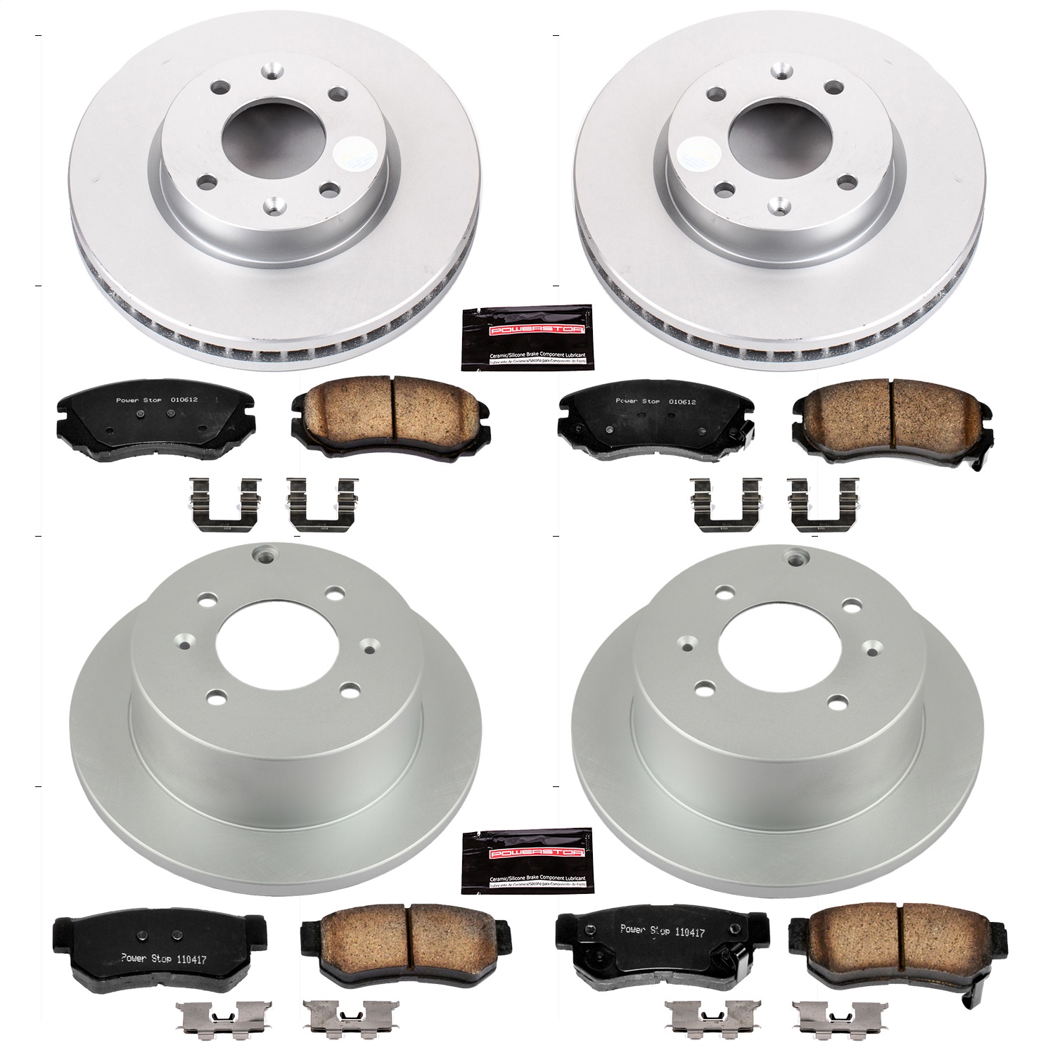 Power Stop - CRK4445 - Front and Rear - Disc Brake Pad and Rotor Kit