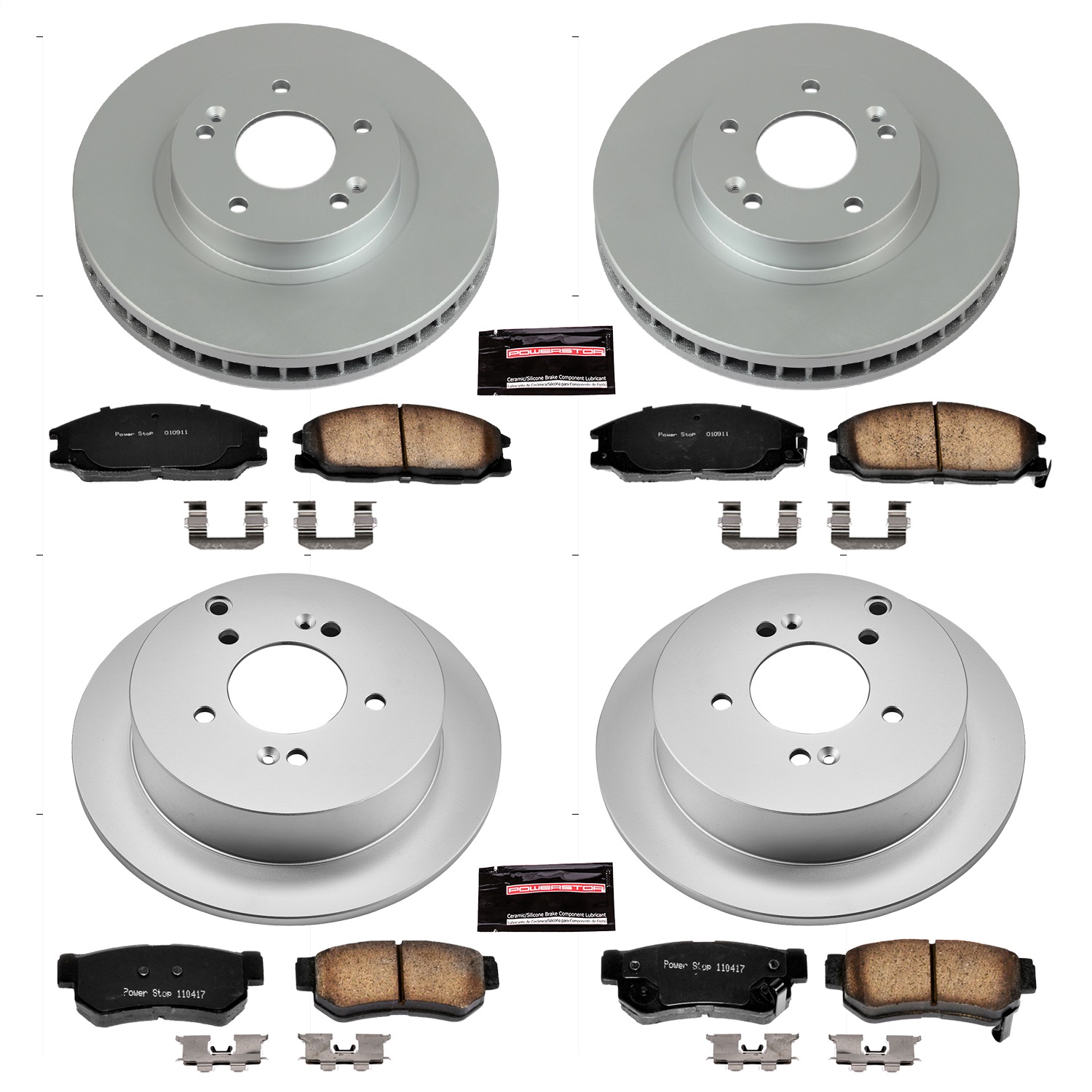 Power Stop - CRK4446 - Front and Rear - Disc Brake Pad and Rotor Kit