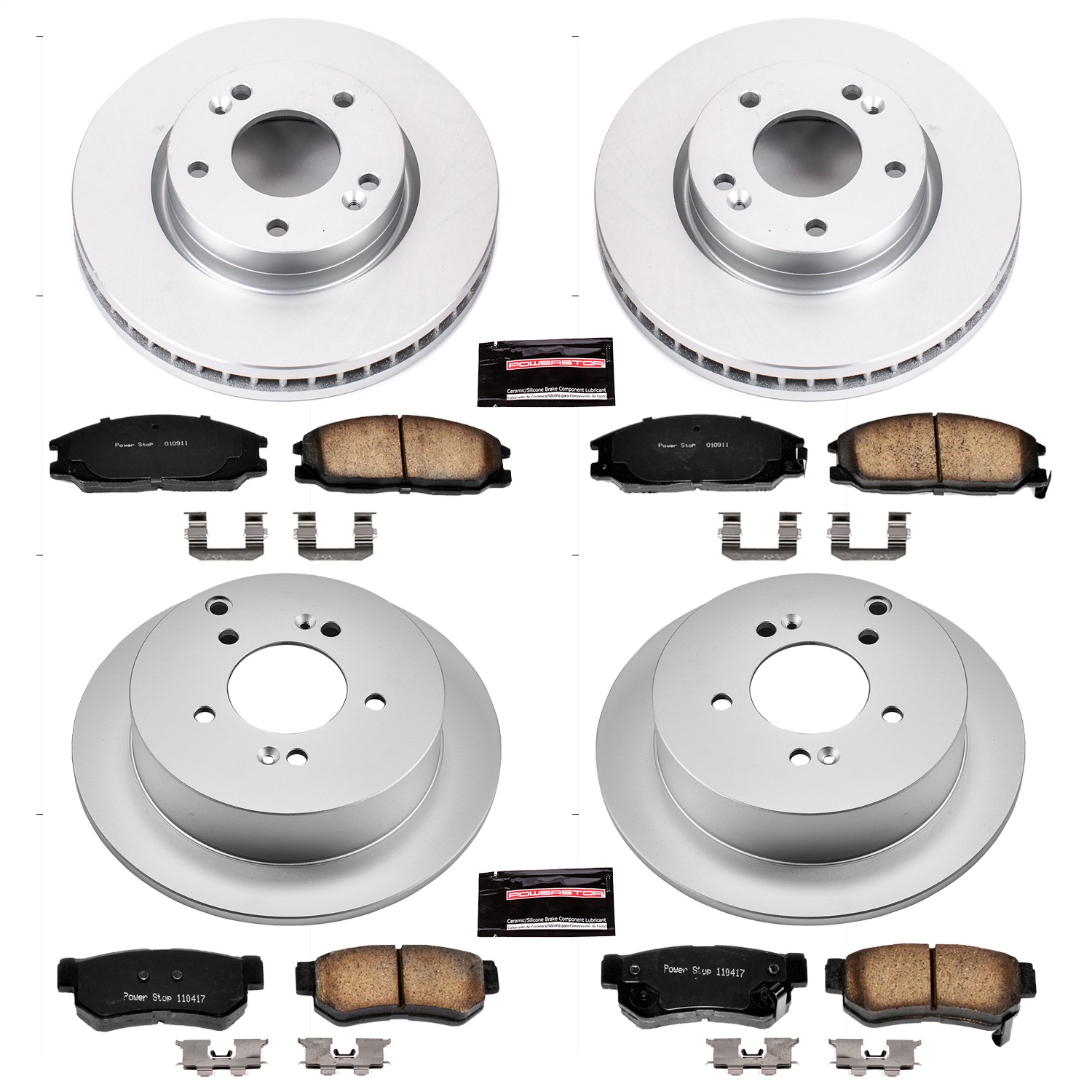 Power Stop - CRK4447 - Front and Rear - Disc Brake Pad and Rotor Kit