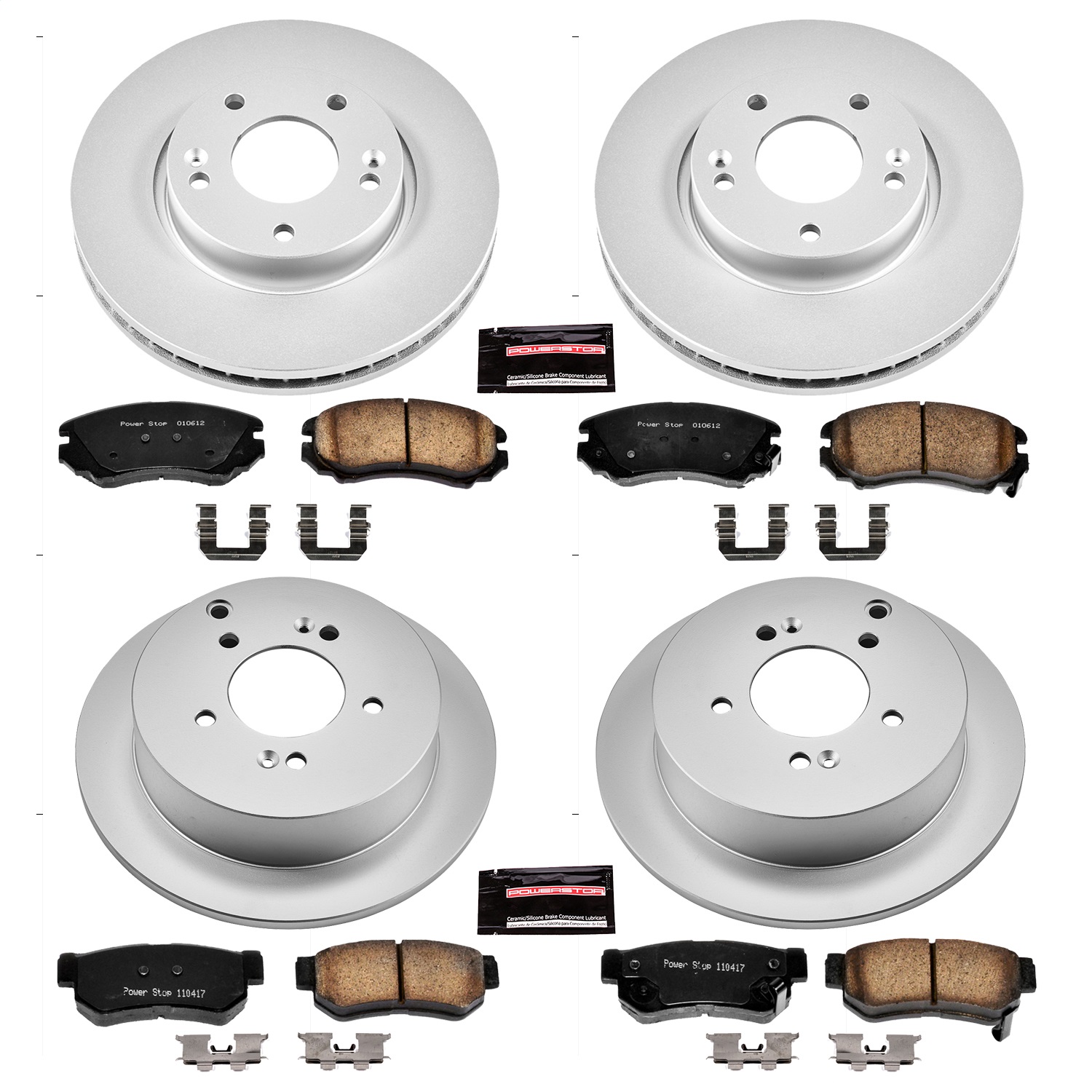 Power Stop - CRK4448 - Front and Rear - Disc Brake Pad and Rotor Kit