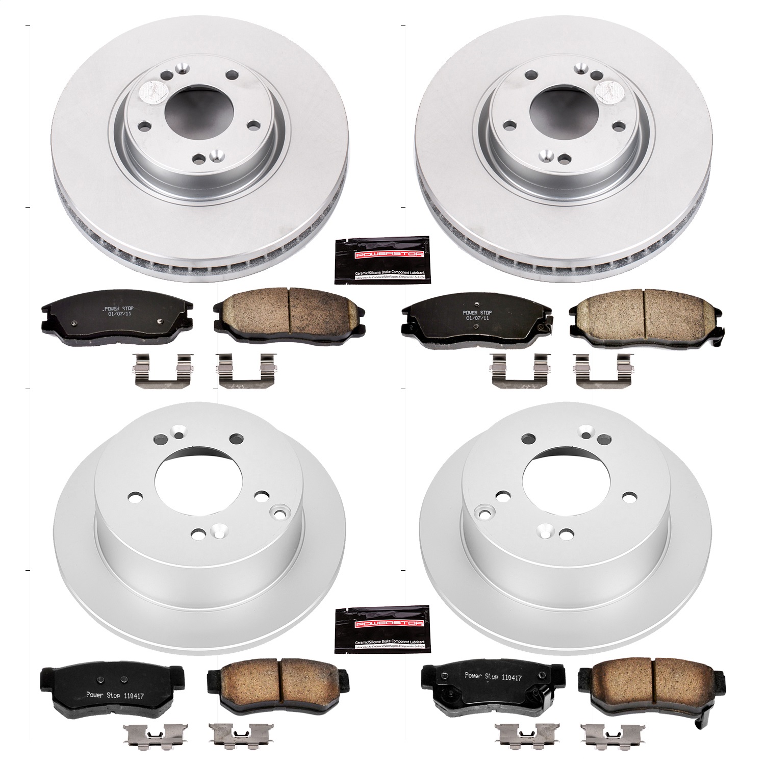 Power Stop - CRK4450 - Front and Rear - Disc Brake Pad and Rotor Kit