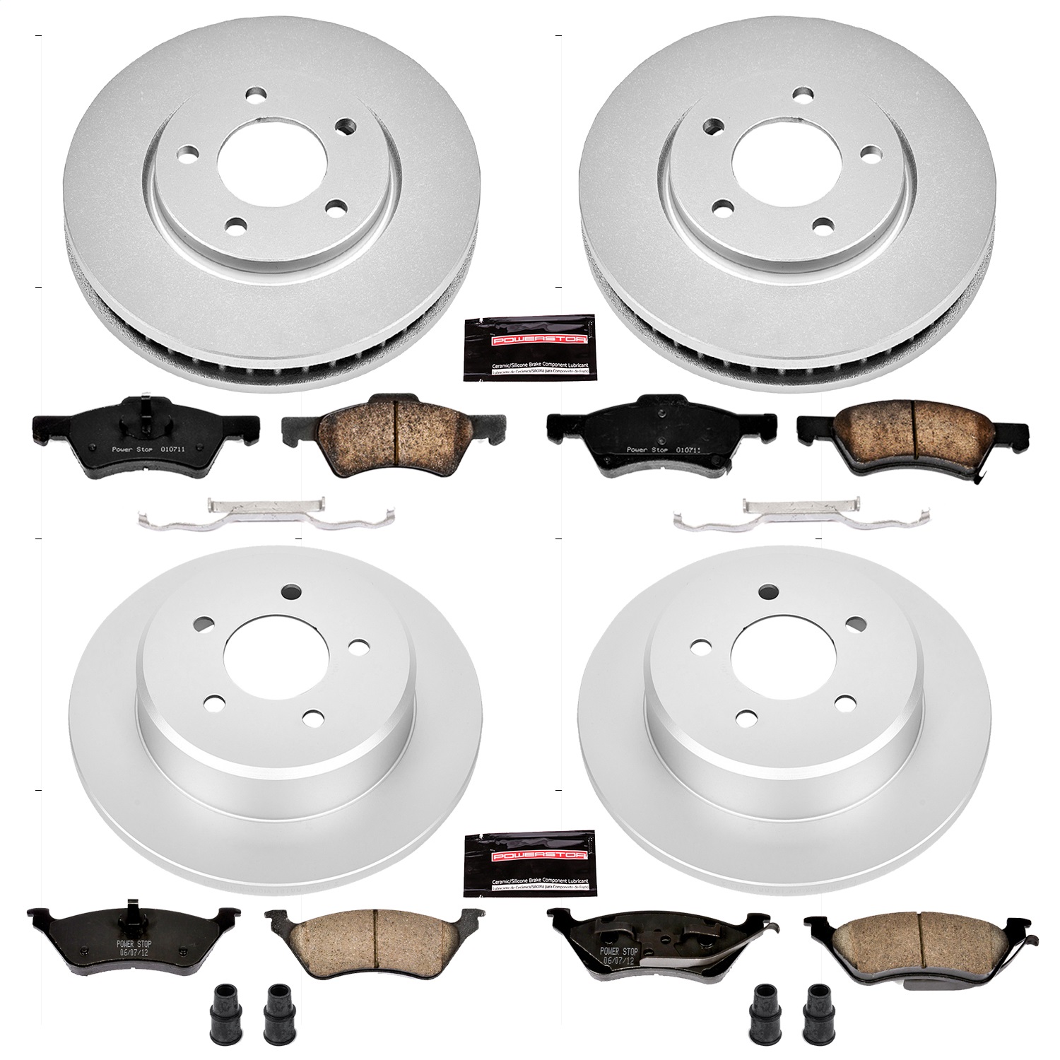 Power Stop - CRK4458 - Front and Rear - Disc Brake Pad and Rotor Kit