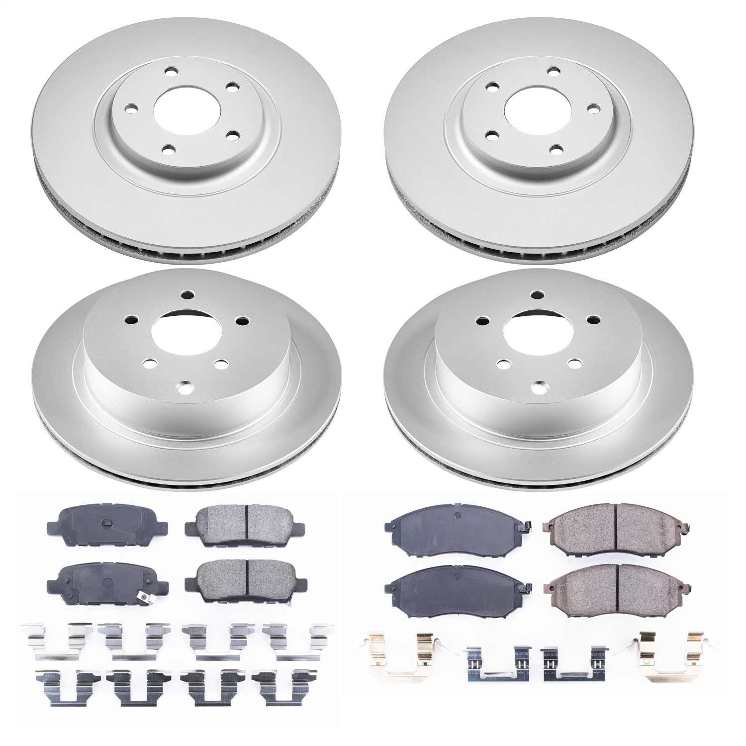 Power Stop - CRK4476 - Front and Rear - Disc Brake Pad and Rotor Kit