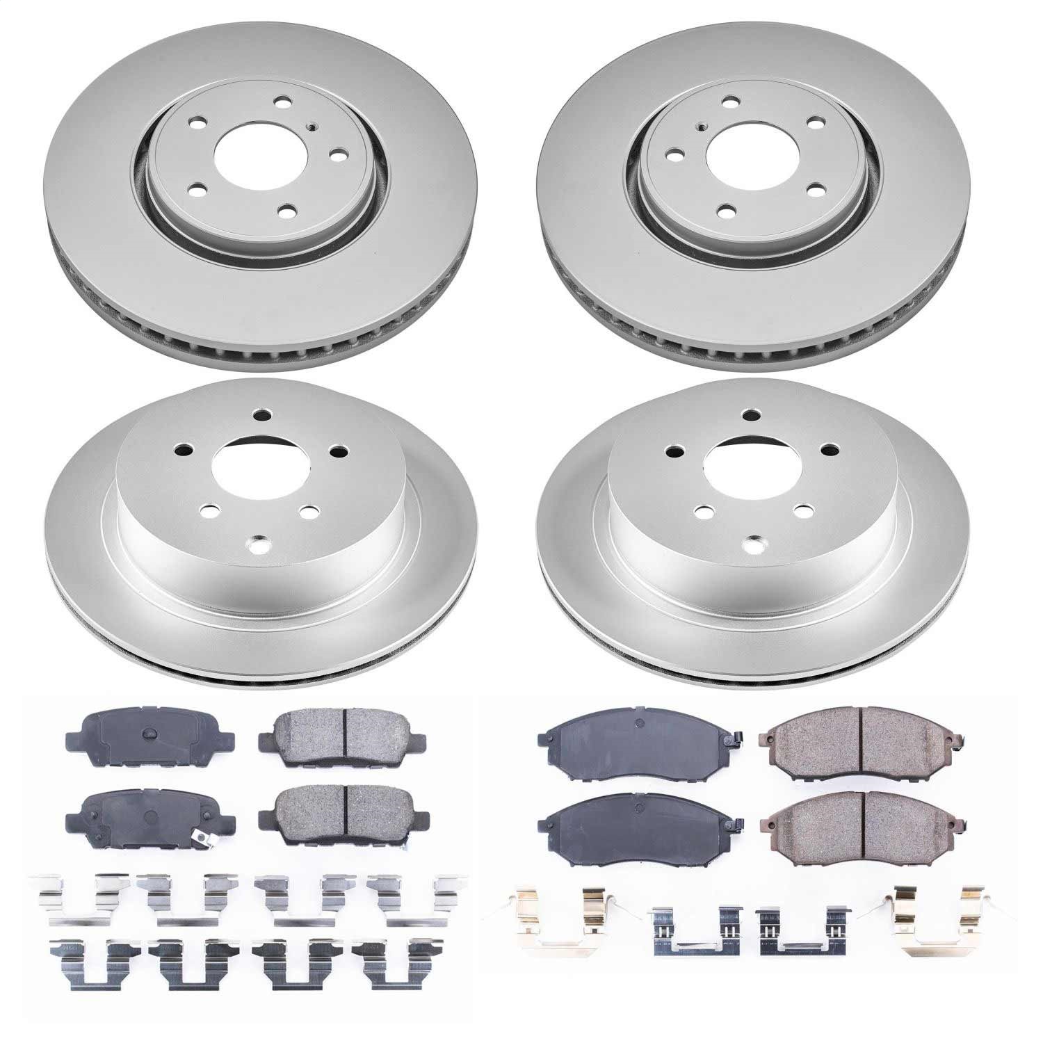 Power Stop - CRK4477 - Front and Rear - Disc Brake Pad and Rotor Kit