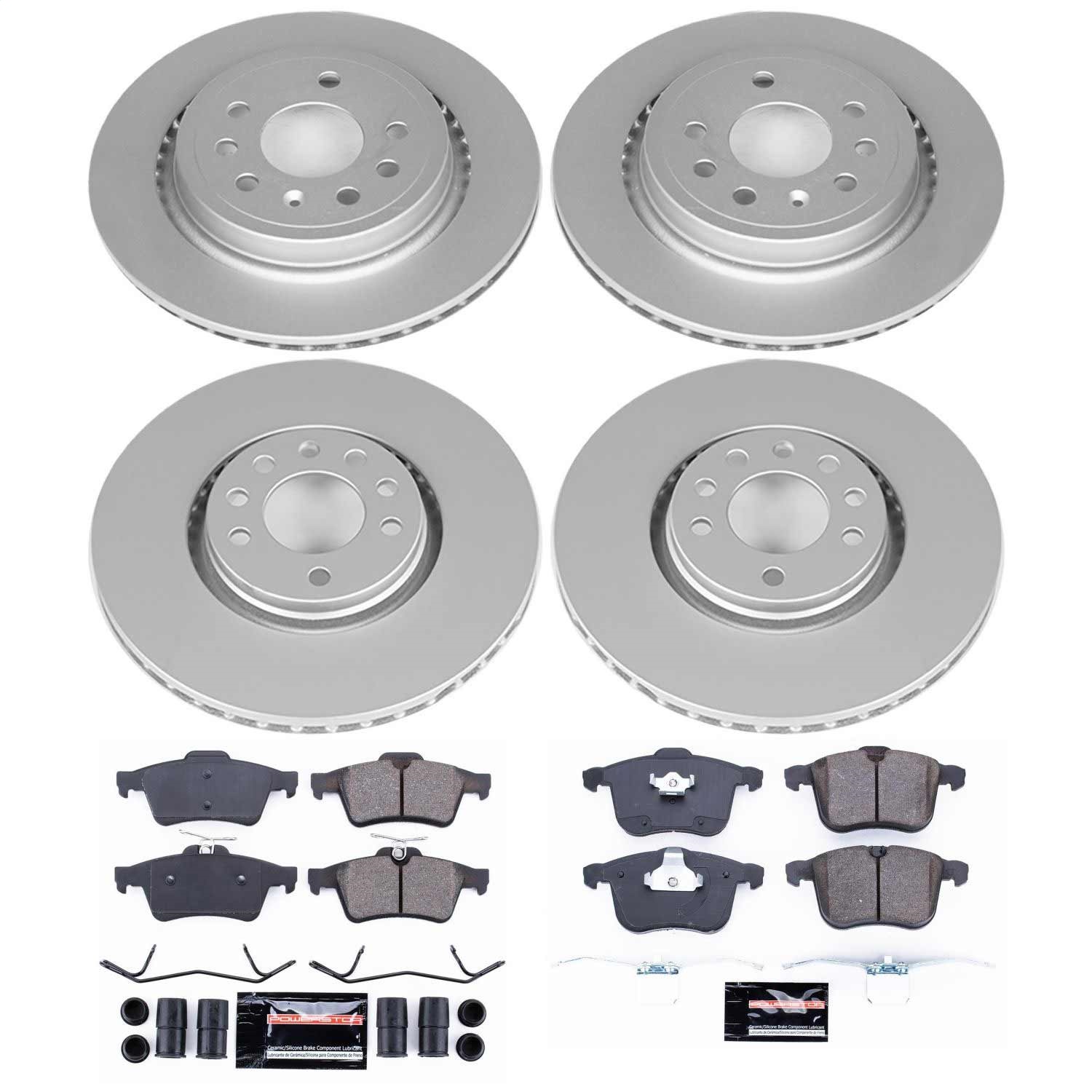 Power Stop - CRK5348 - Front and Rear - Disc Brake Pad and Rotor Kit