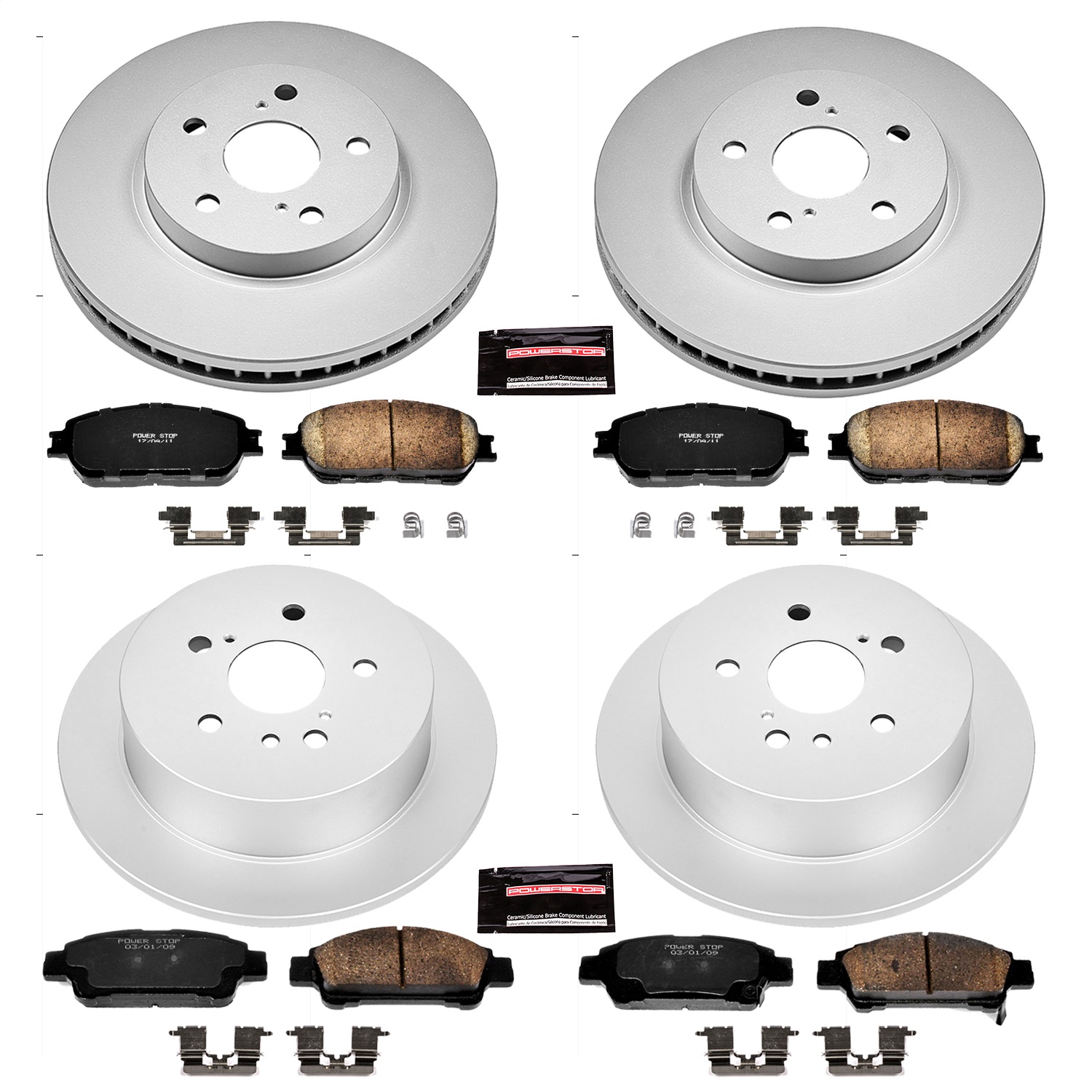 Power Stop - CRK5476 - Front and Rear - Disc Brake Pad and Rotor Kit