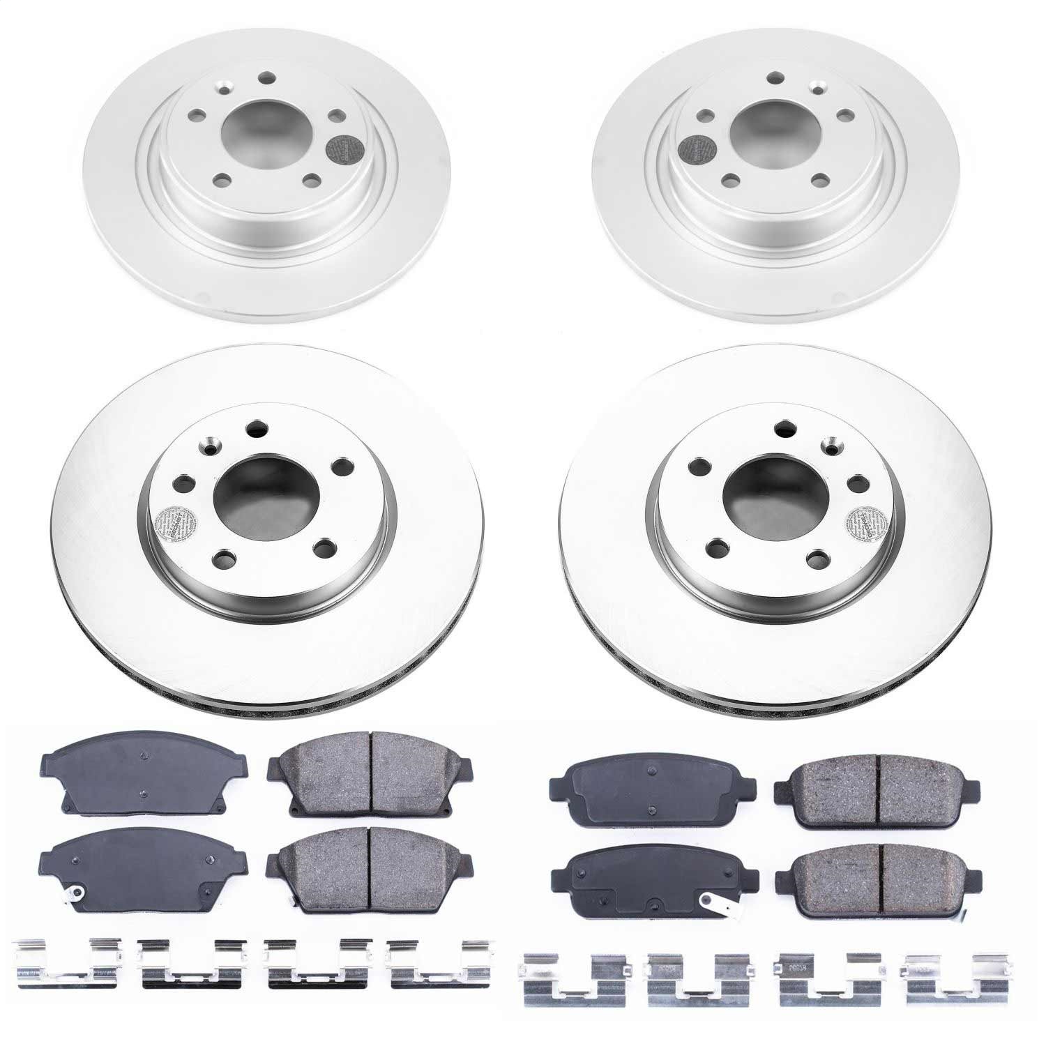 Power Stop - CRK5555 - Front and Rear - Disc Brake Pad and Rotor Kit